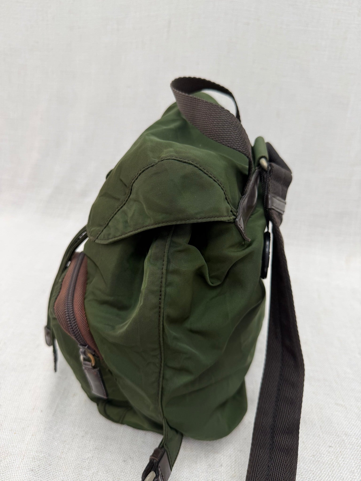 Prada Vintage  Green Nylon Small Backpack