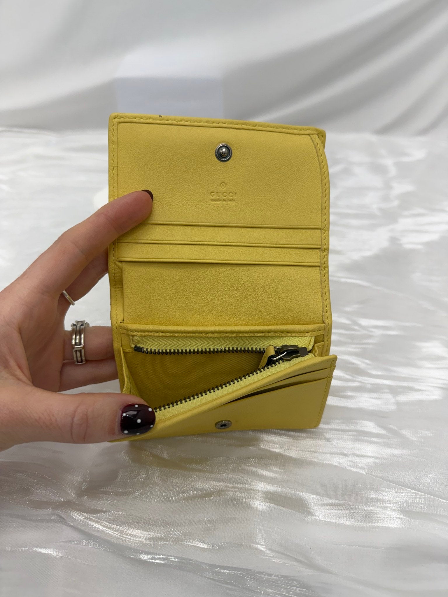 Gucci Yellow Python Marmont Compact Wallet