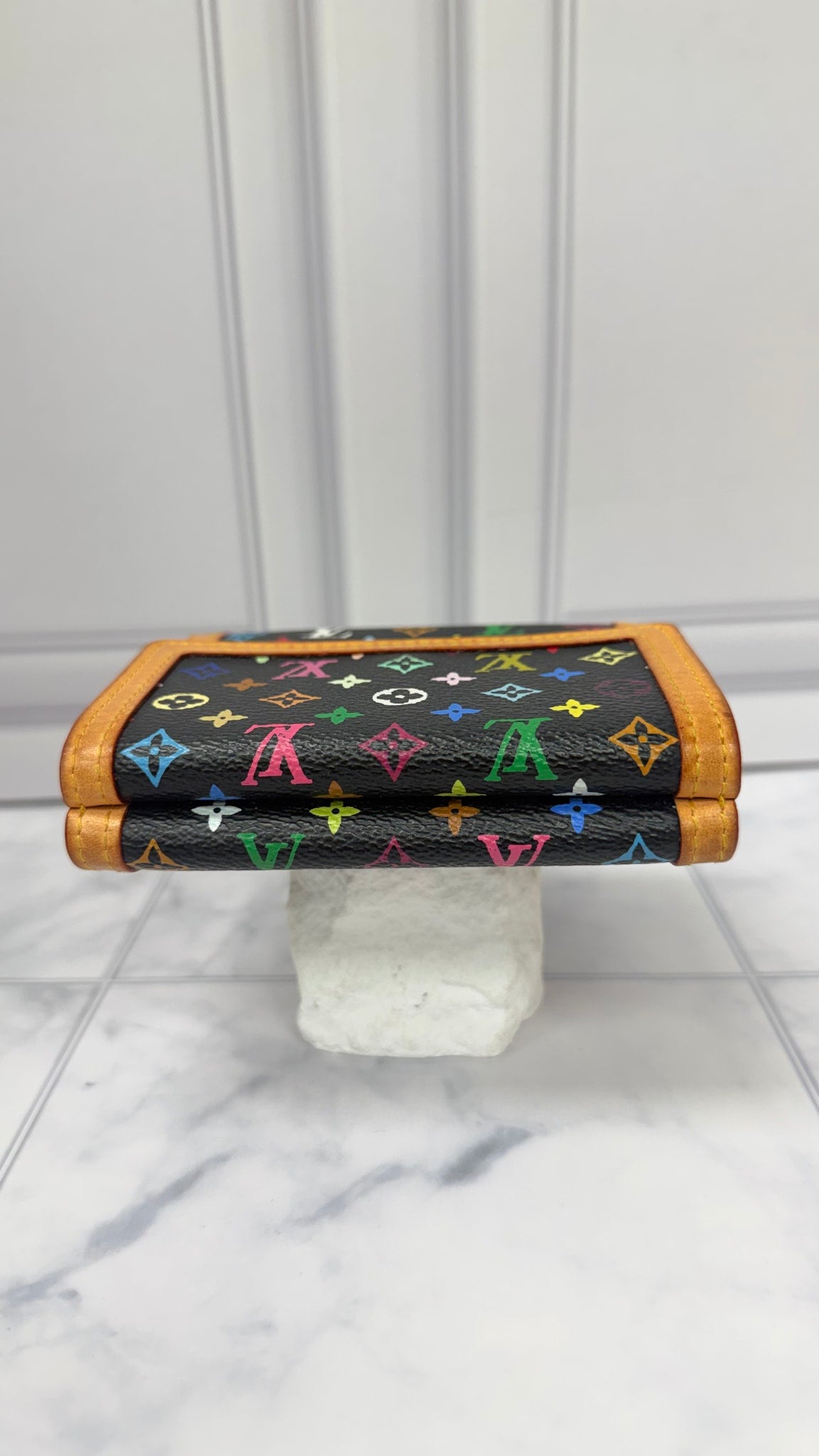 Louis Vuitton Black Multicolor Monogram Compact Wallet 