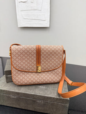 Celine Beige Macadam Canvas Shoulder Bag