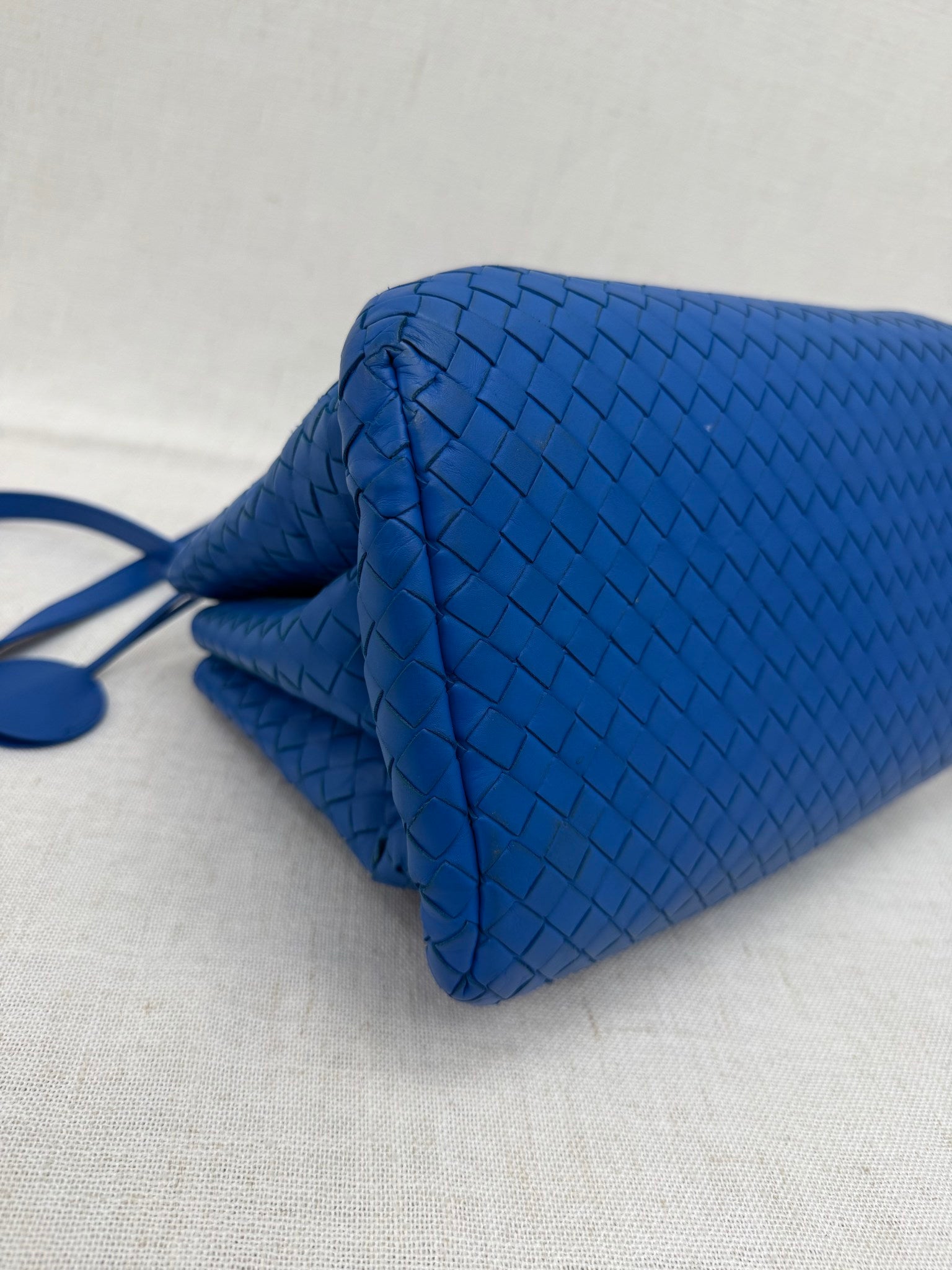 Bottega Veneta Blue Intrecciato Small Nappa Roma Satchel 2Way Bag