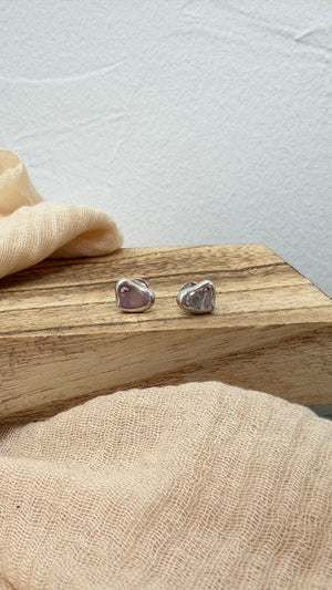 Tiffany & Co. x Elsa Peretti Sterling Silver Full Heart Stud Earrings