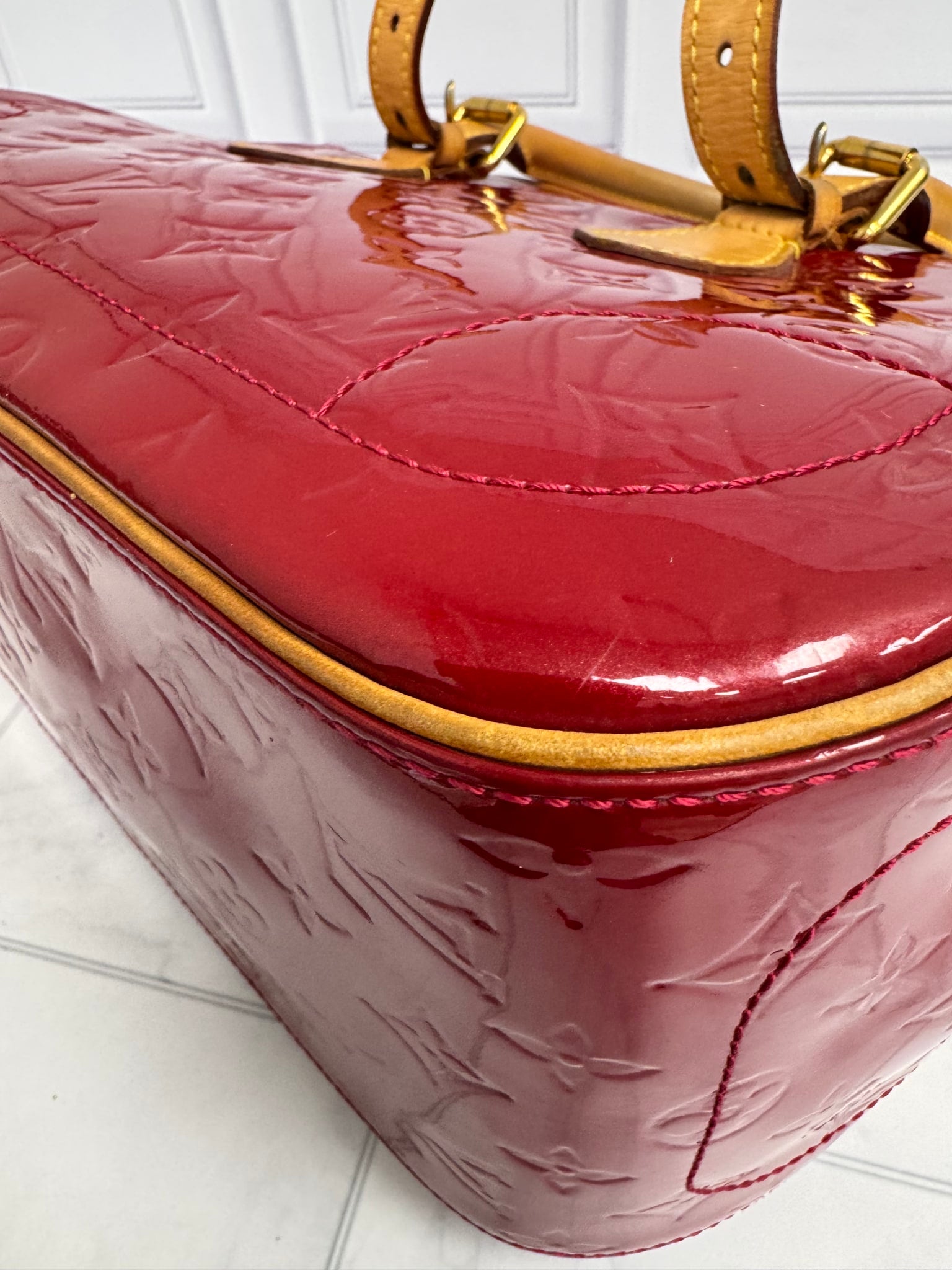 Louis Vuitton Dark Red Vernis Summit Drive Bag