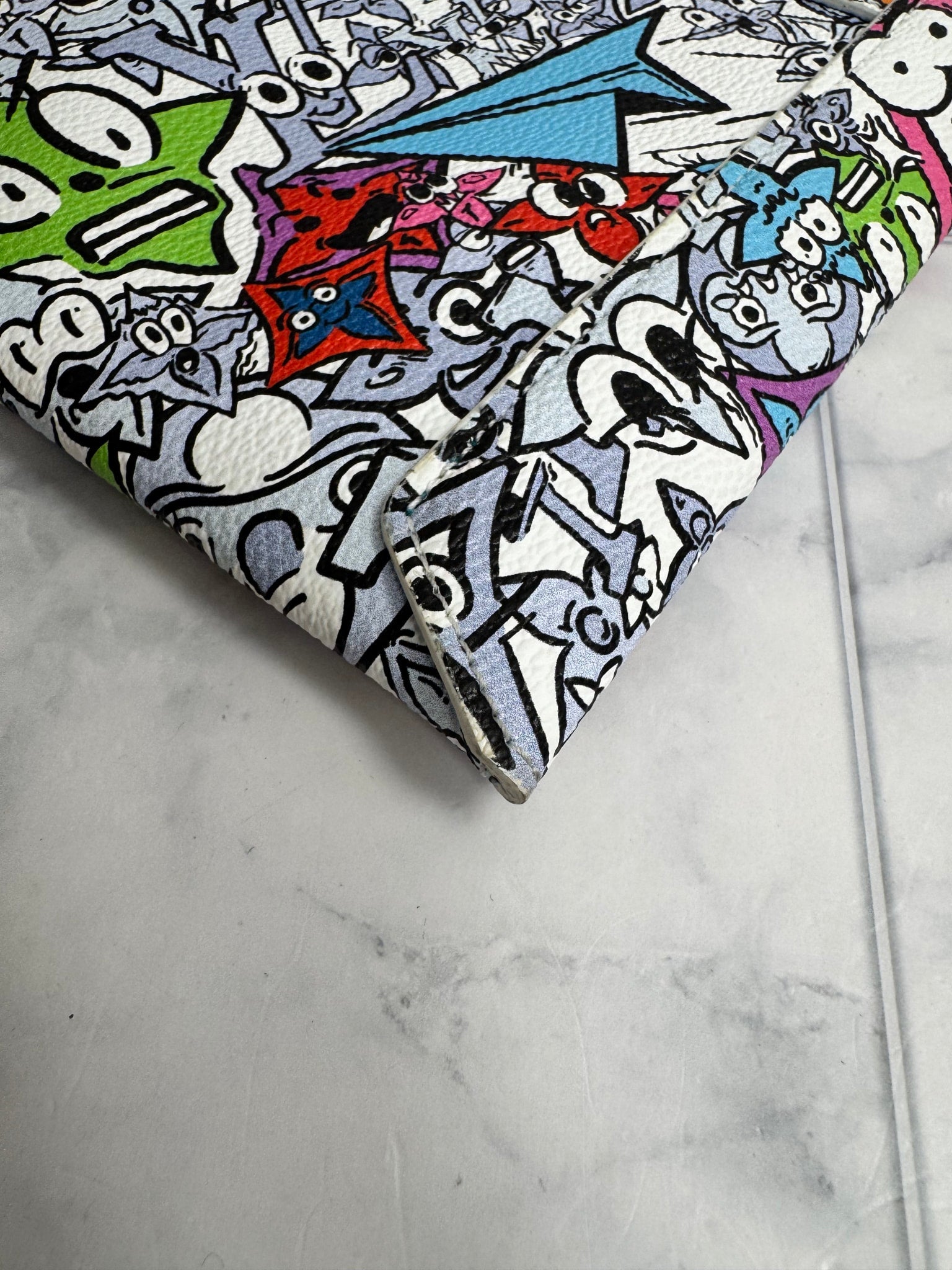Louis Vuitton White Multicolor Monogram Comics Envelope Pouch
