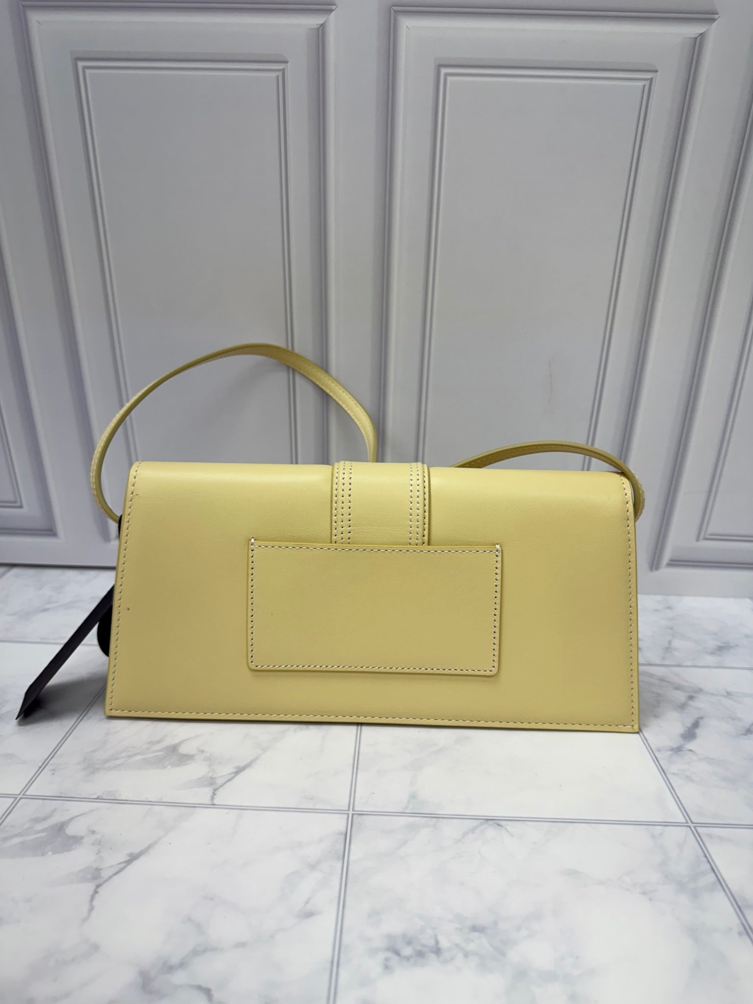 BRAND NEW - Jacquemus Creme Leather Le Bambino Long Shoulder Bag