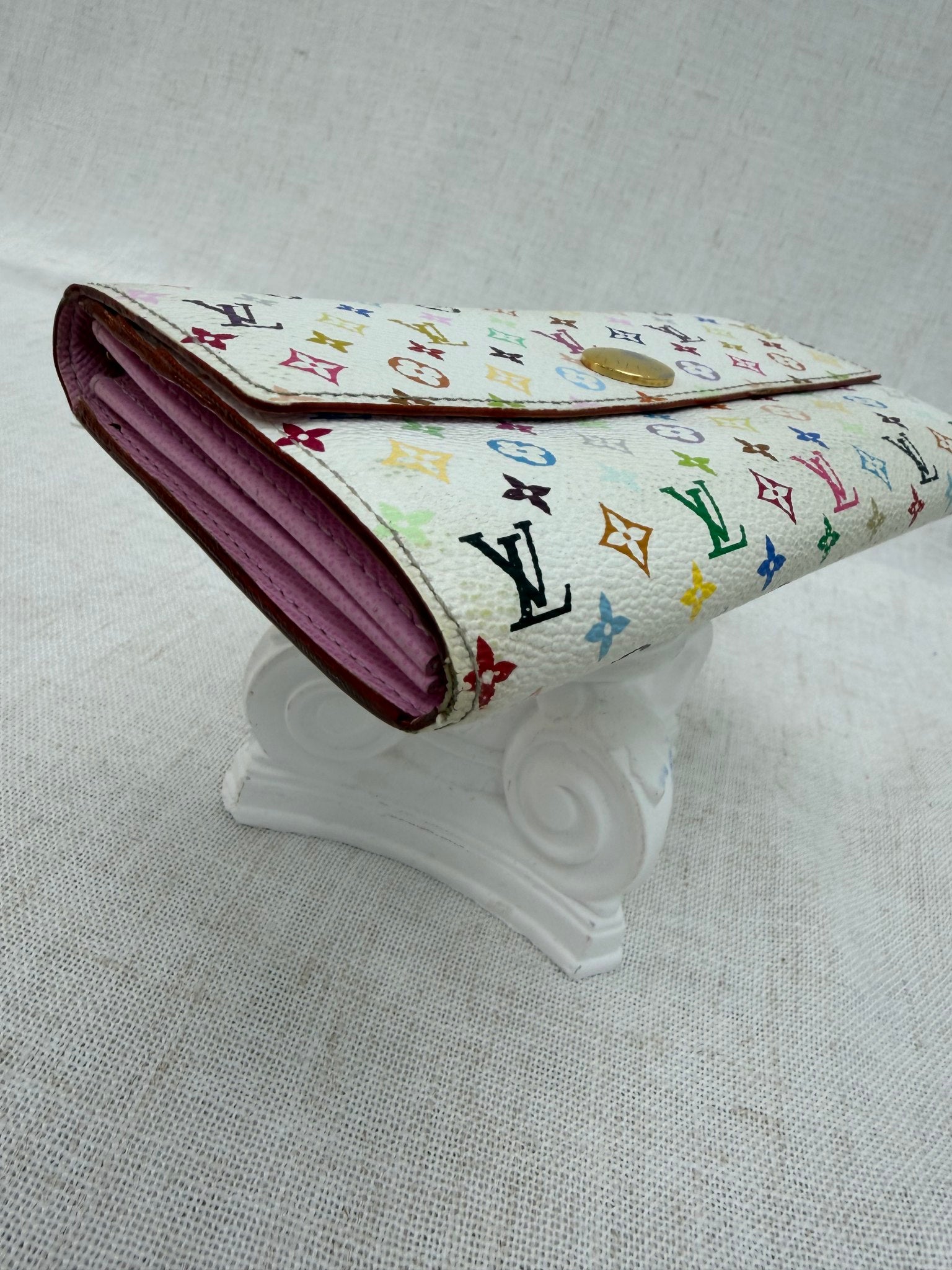 Louis Vuitton White Multicolor Monogram Sarah Wallet