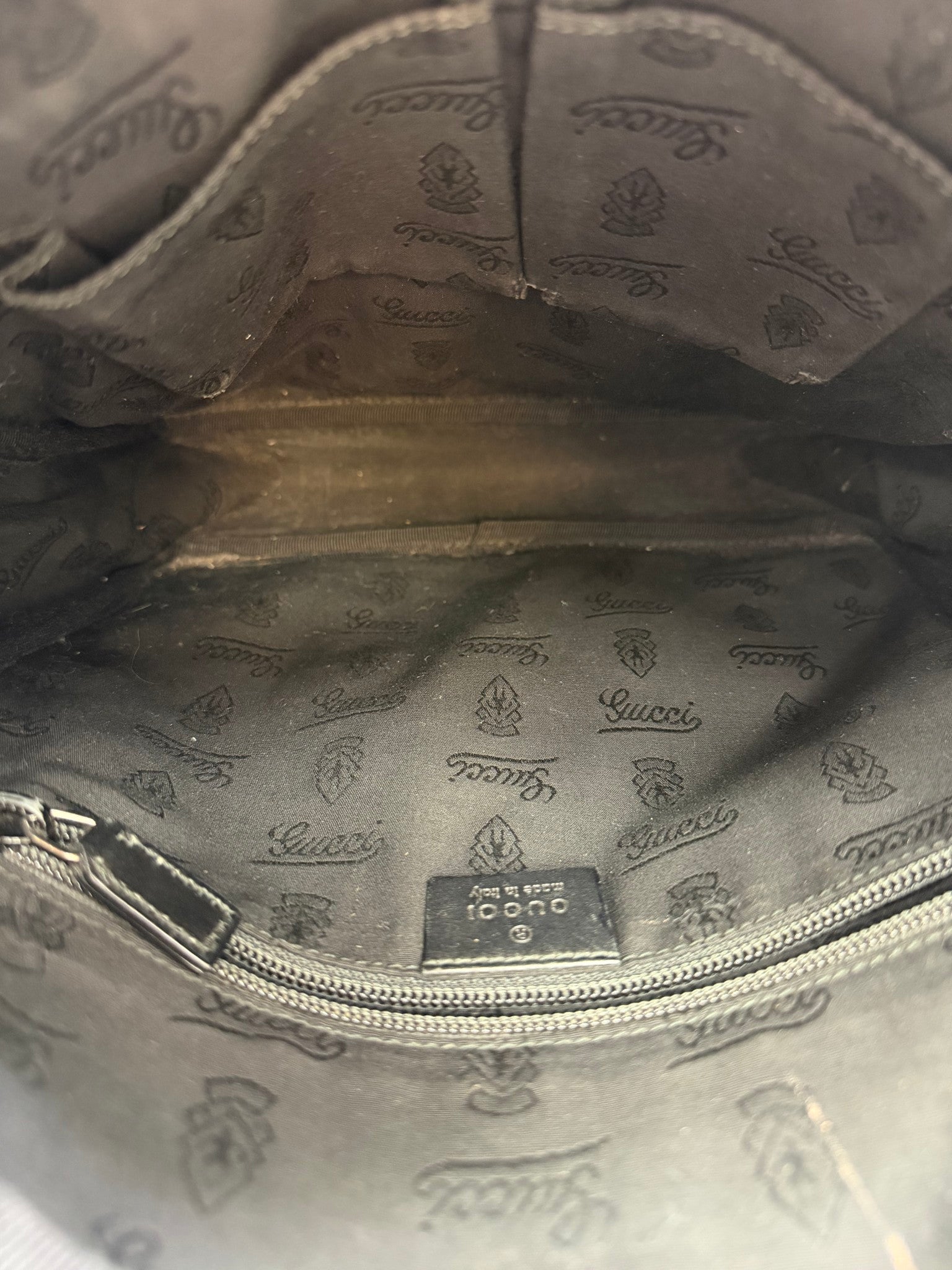 Gucci Black Coated Canvas GG Imprime Messenger Bag