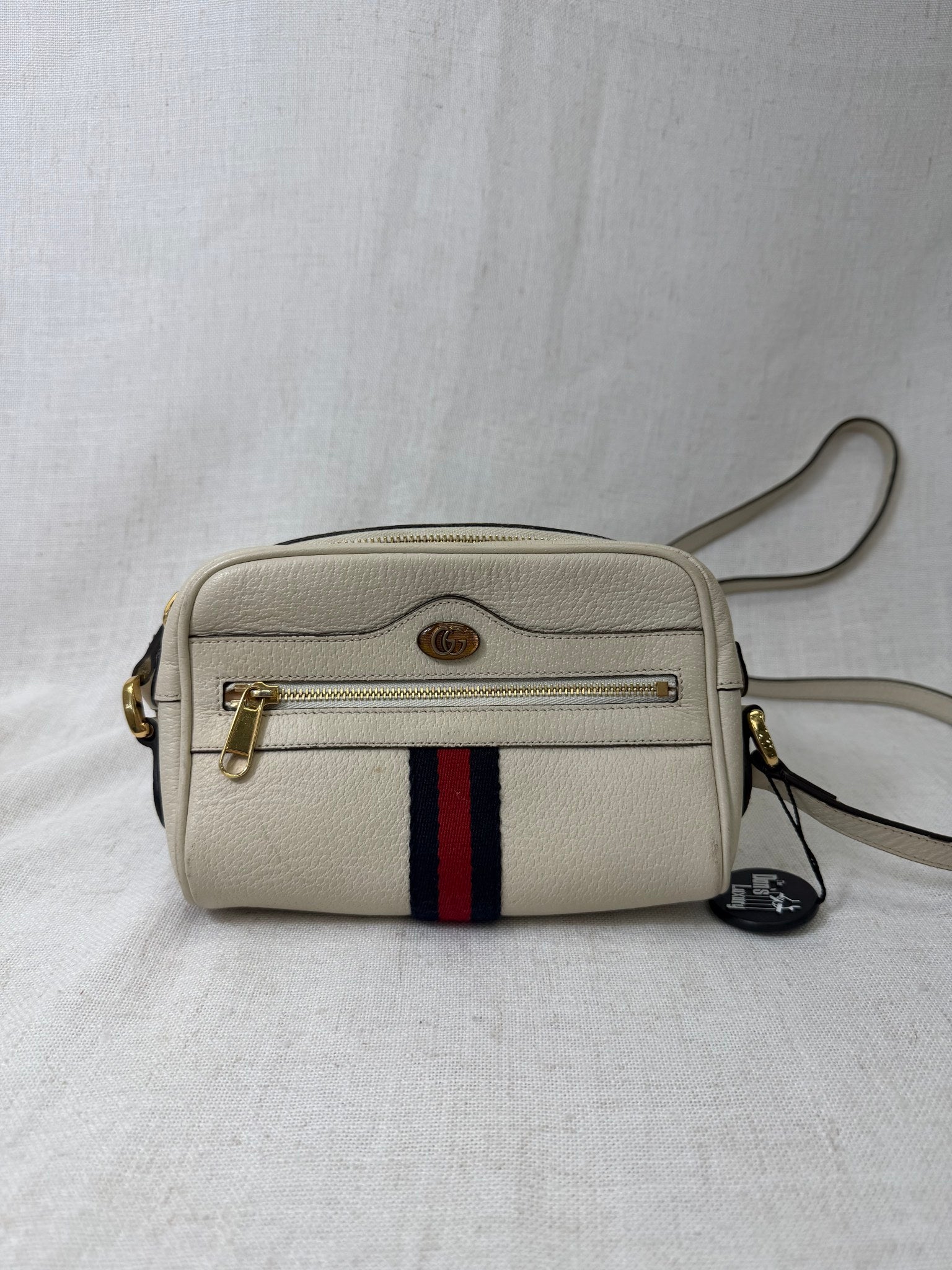 Gucci White Leather Ophidia Mini Crossbody Bag