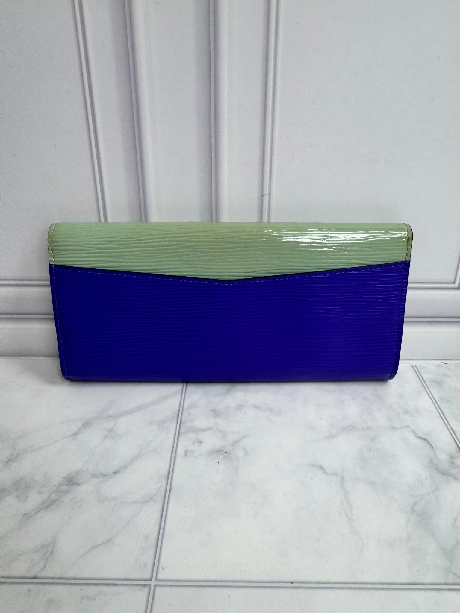 Louis Vuitton Mint Green And Indigo Epi Long Wallet