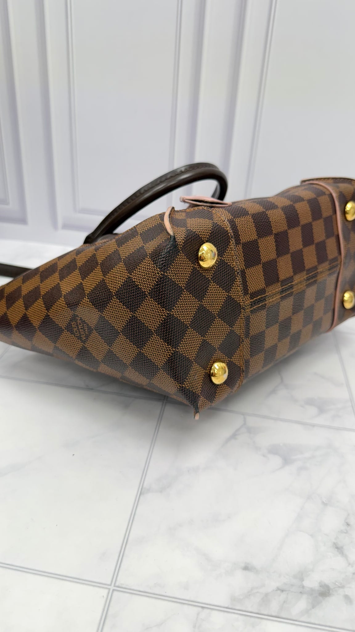 Louis Vuitton Damier Ebene & Pink Caissa PM 2Way Bag