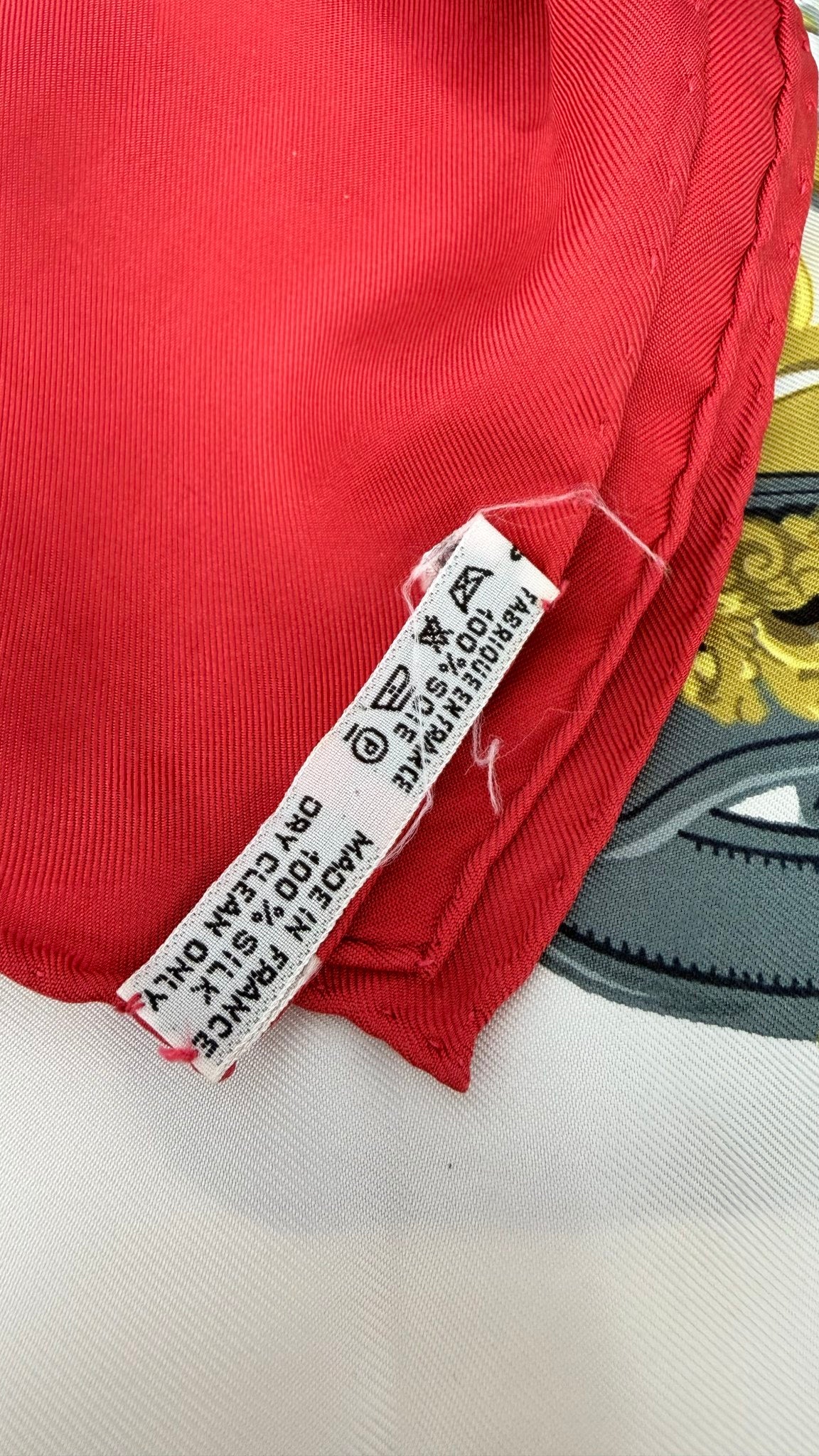 Hermes Red Multicolor Silk "Brides de Gala" Scarf