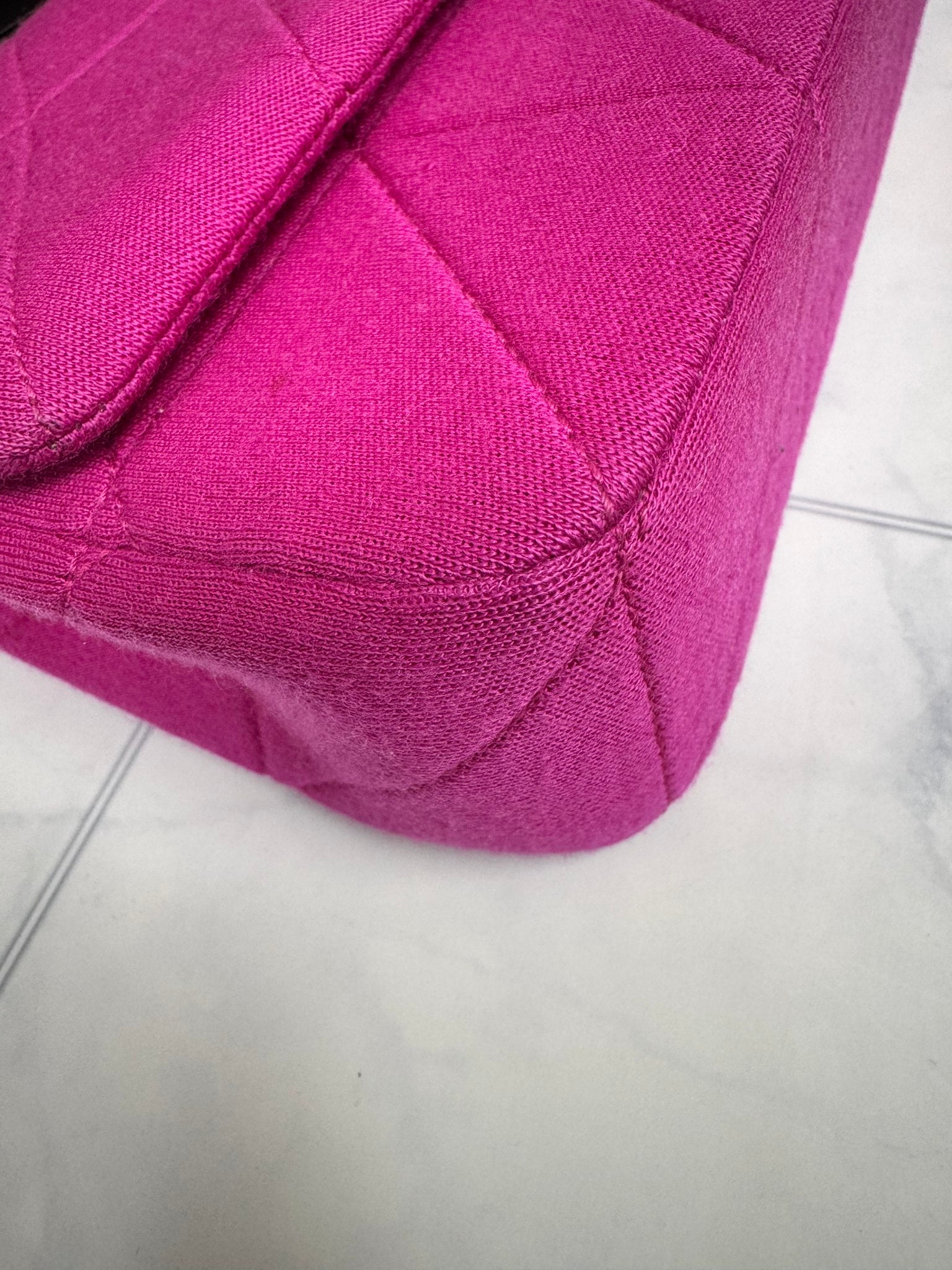 Saint Laurent YSL Hot Pink Quilted Fabric Medium Chain Flap Bag