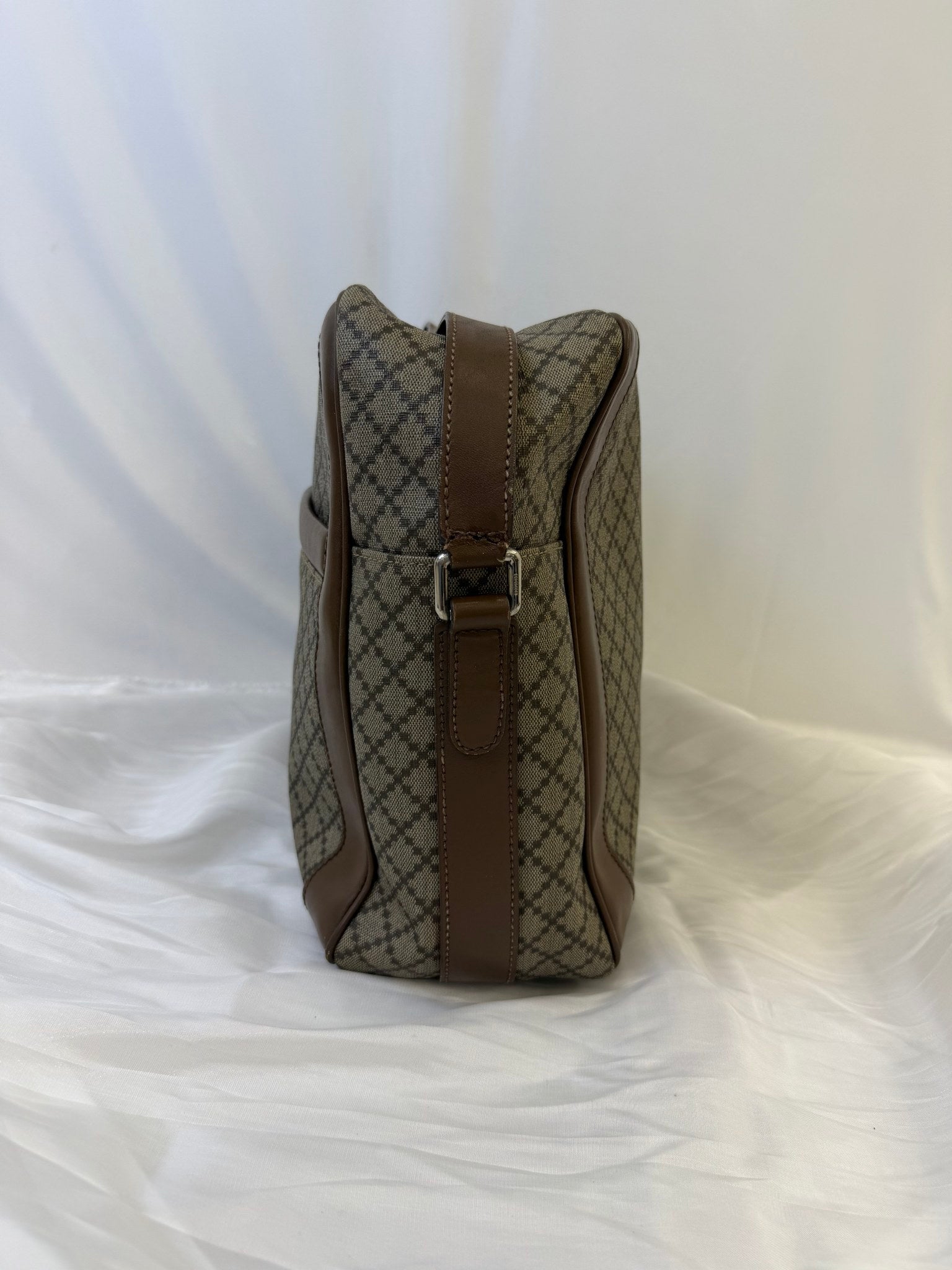 Gucci Brown Coated Canvas Laptop Bag