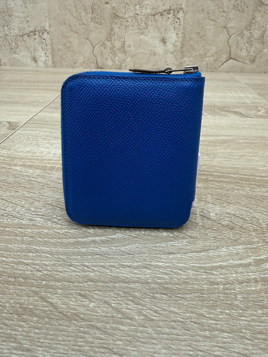 Hermes Blue Epsom Leather Azap Compact Zippy Wallet