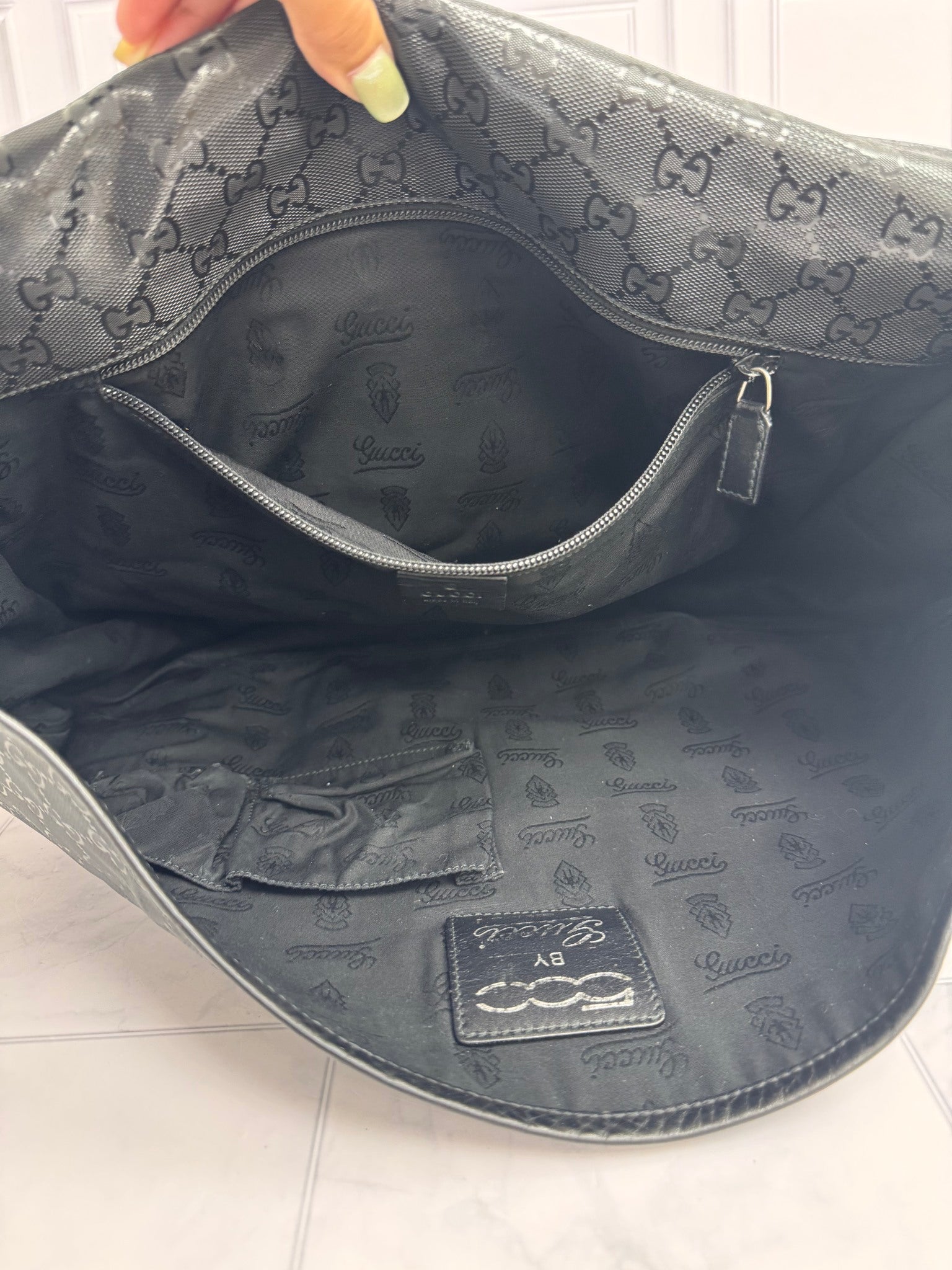 Gucci x Fiat 500 Black GG Imprime Web Messenger Bag