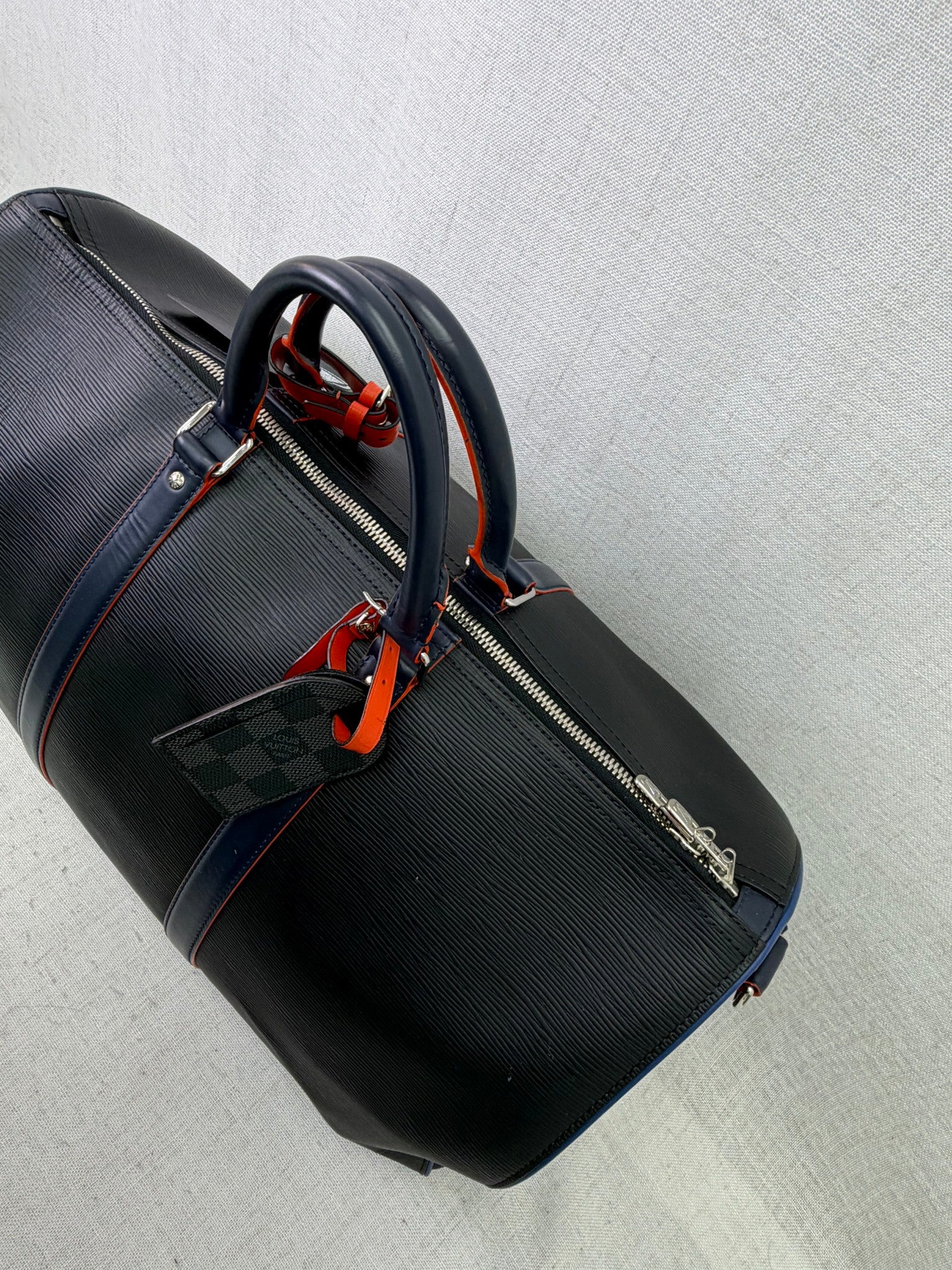 Louis Vuitton Black Epi & Damier Graphite Keepall 50 Bandouliere