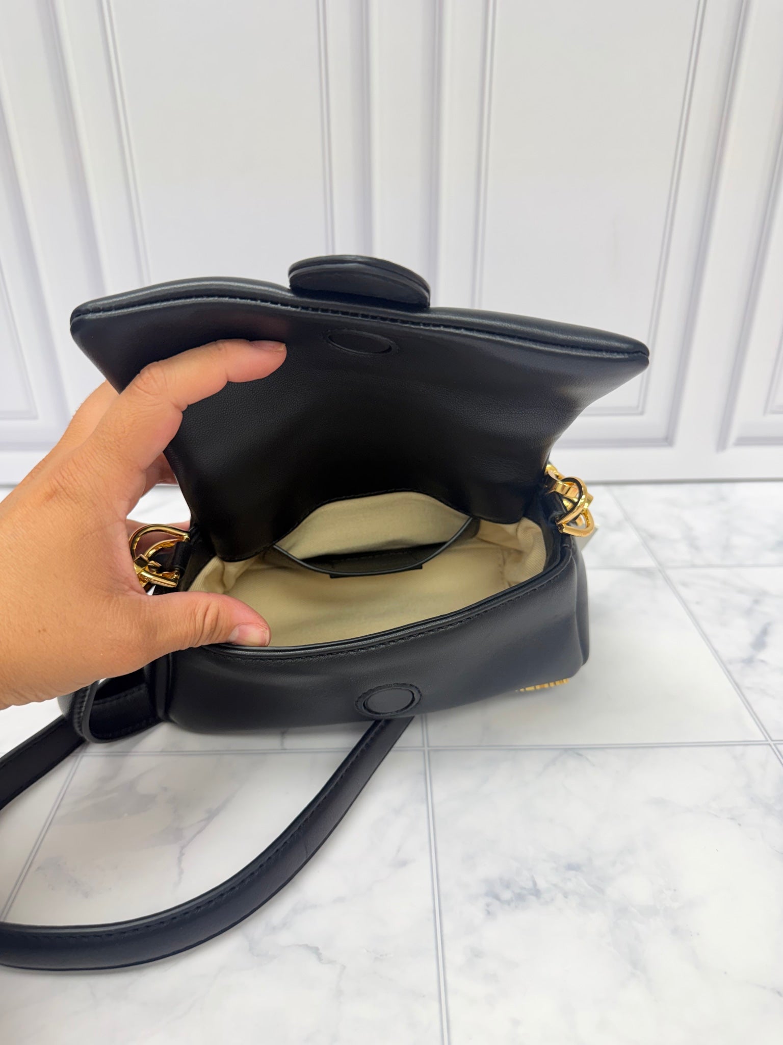 BRAND NEW - Jacquemus Black Lambskin Leather Le Petit Bambimou Bag 