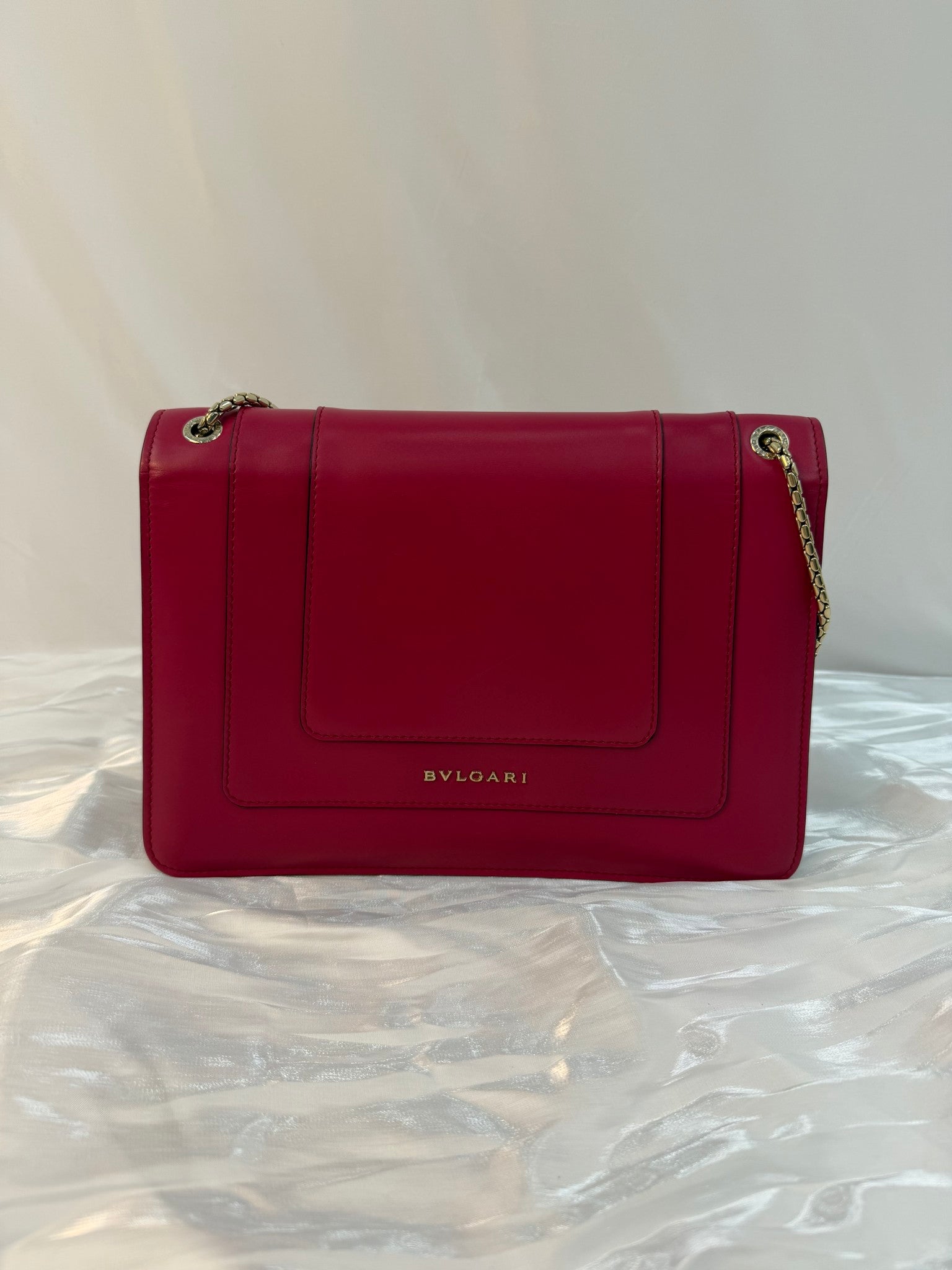 Bvlgari Pink Leather Serpenti Forever Shoulder Bag