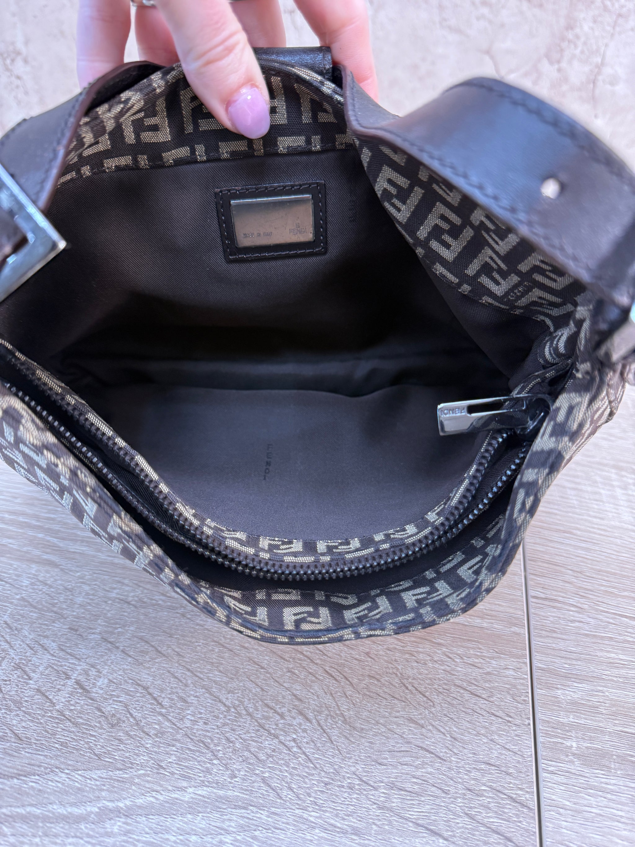 Fendi Zucchino Canvas Vintage Hobo Bag