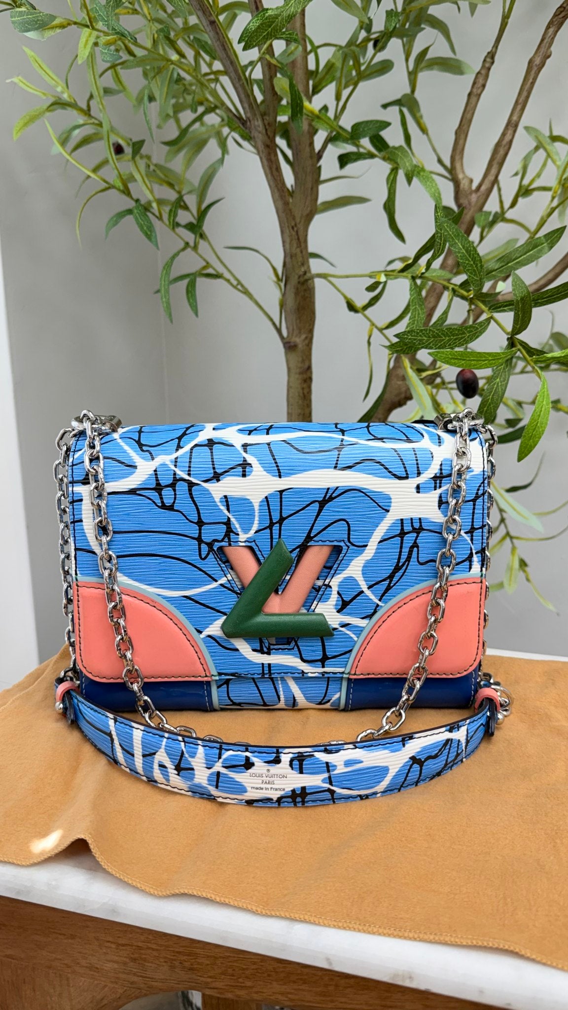 Louis Vuitton Aqua Print Epi Leather Twist MM Bag