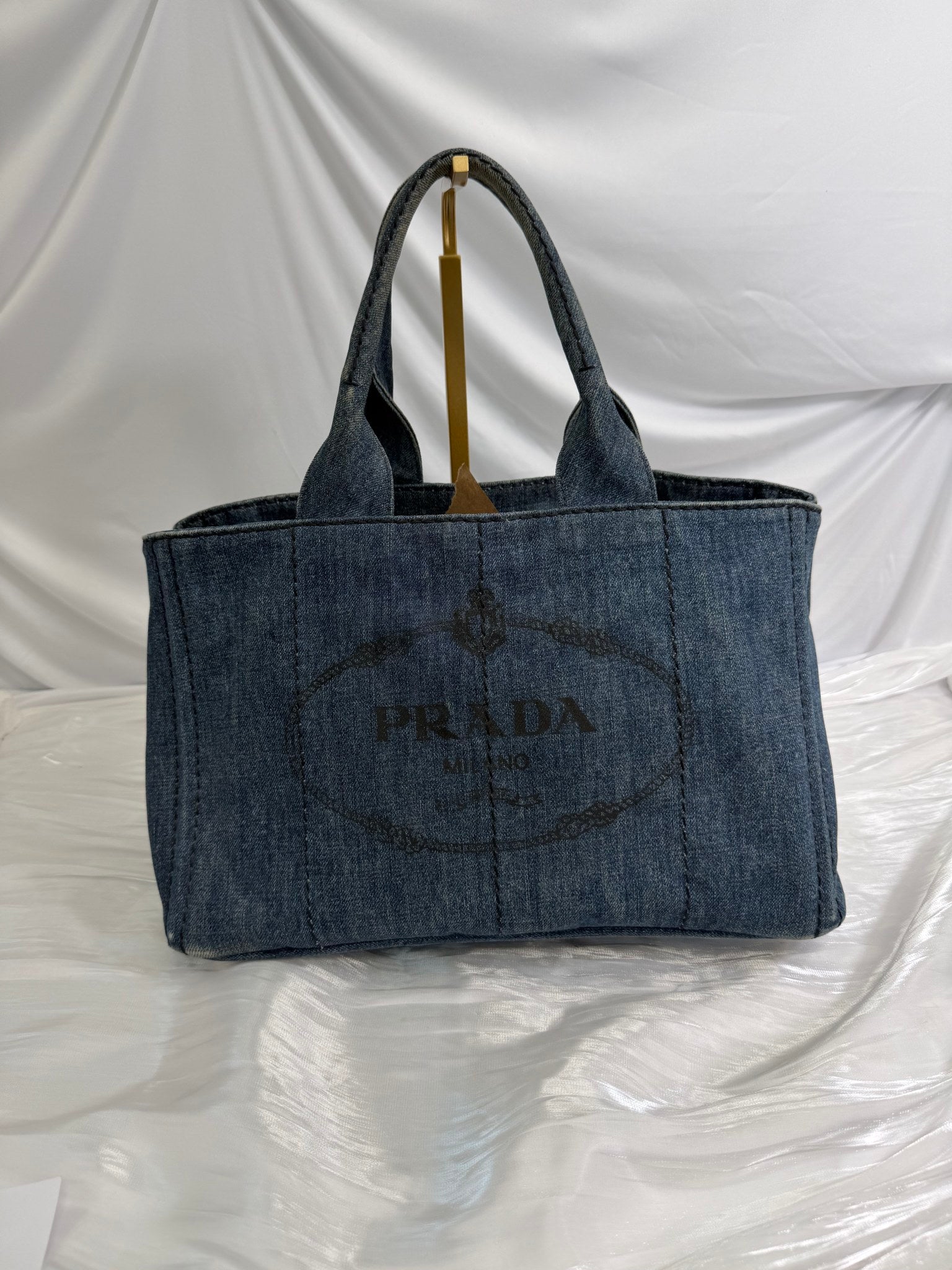 Prada Denim Canvas Medium Canapa Bag