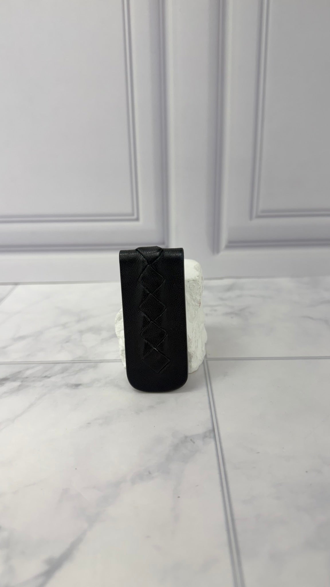 Bottega Veneta Black Intrecciato Leather Money Clip 
