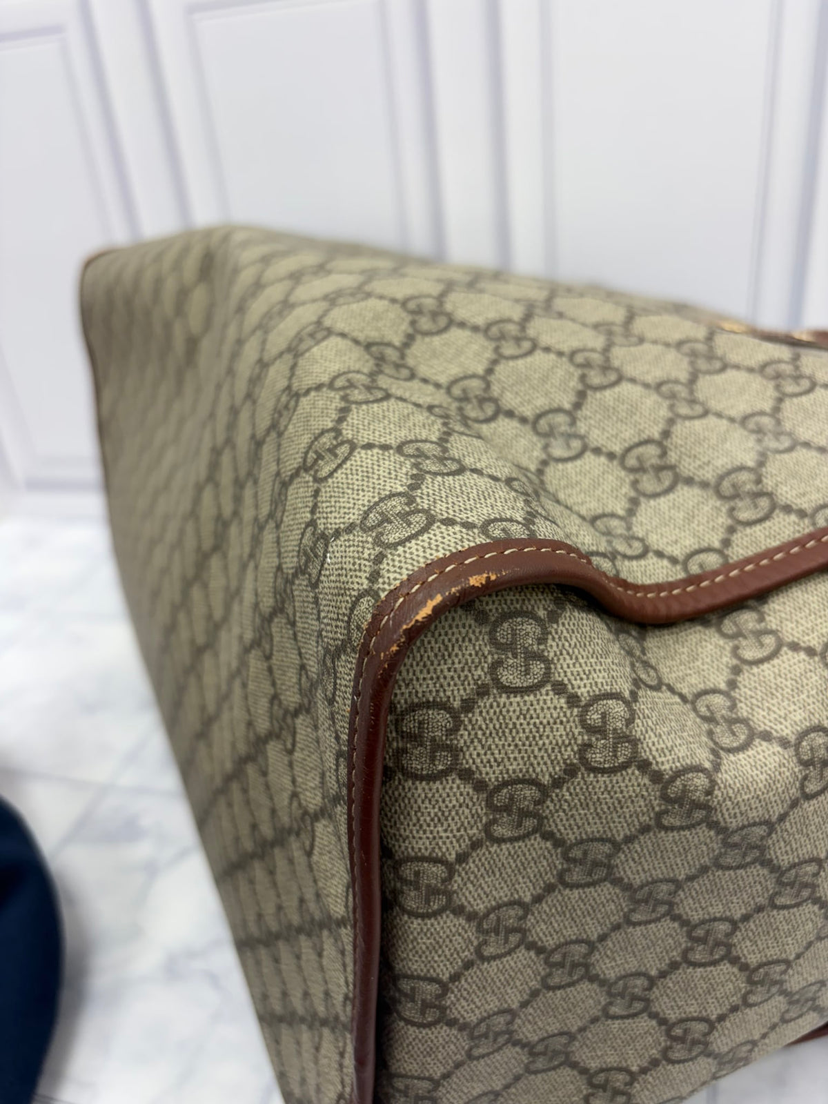 Gucci GG Supreme Canvas Sherry Line Duffle Bag