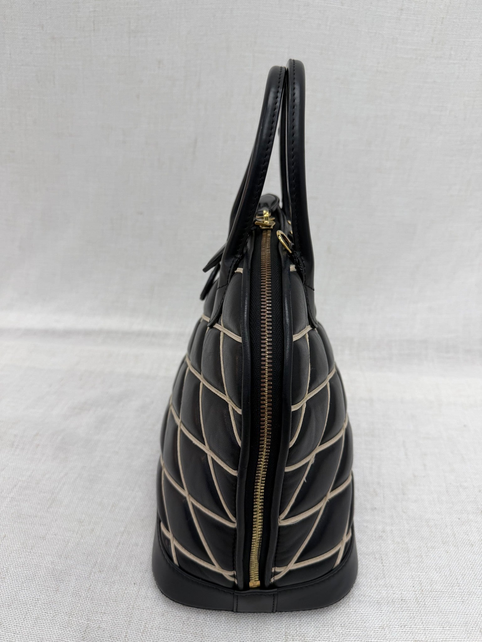 Louis Vuitton Black Leather Malletage Alma PM 