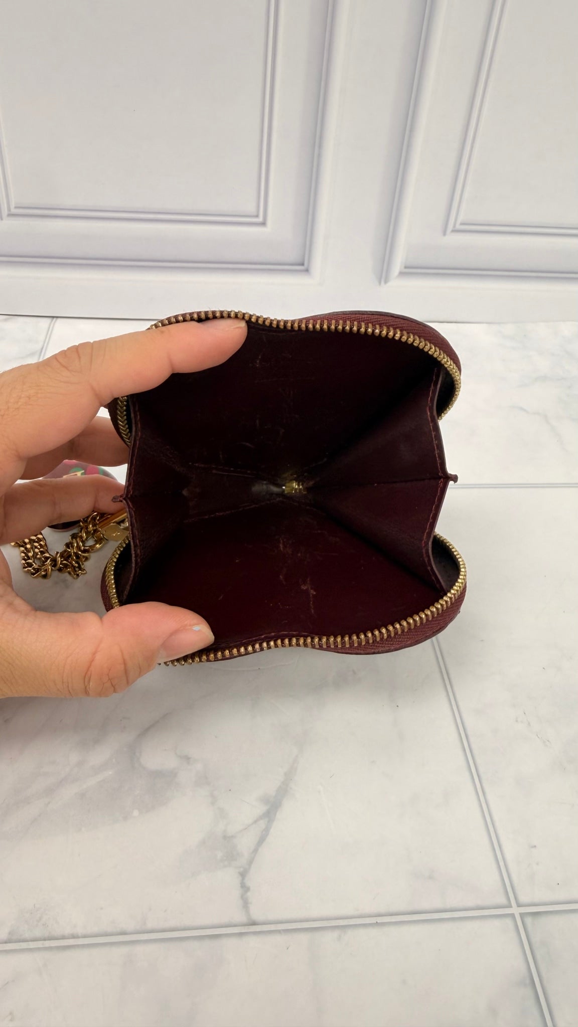 Louis Vuitton Amarante Vernis Leather Heart Bag Charm 