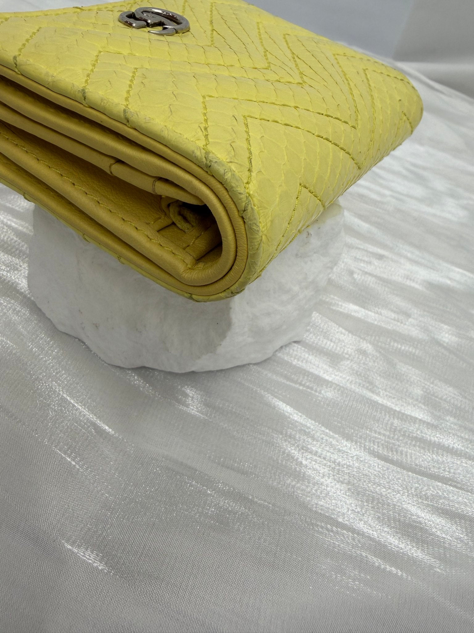 Gucci Yellow Python Marmont Compact Wallet