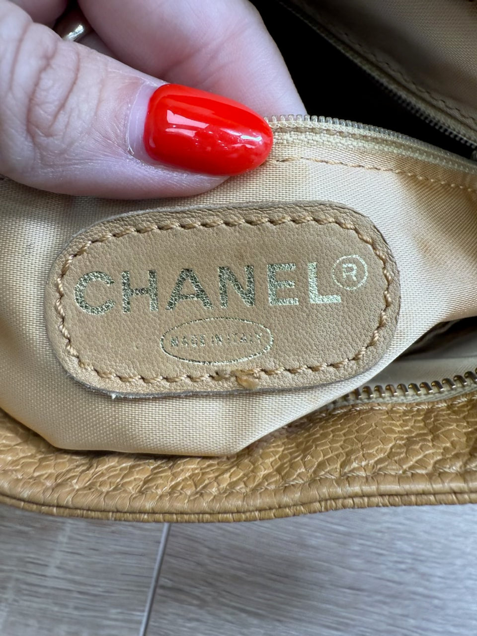Chanel Tan Caviar Tote Bag