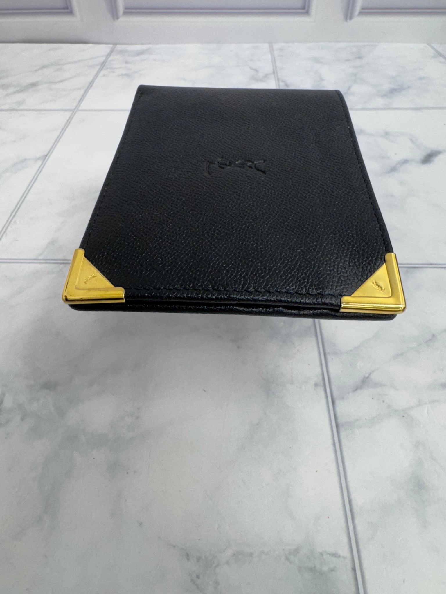 Saint Laurent YSL Black Leather Bifold Wallet