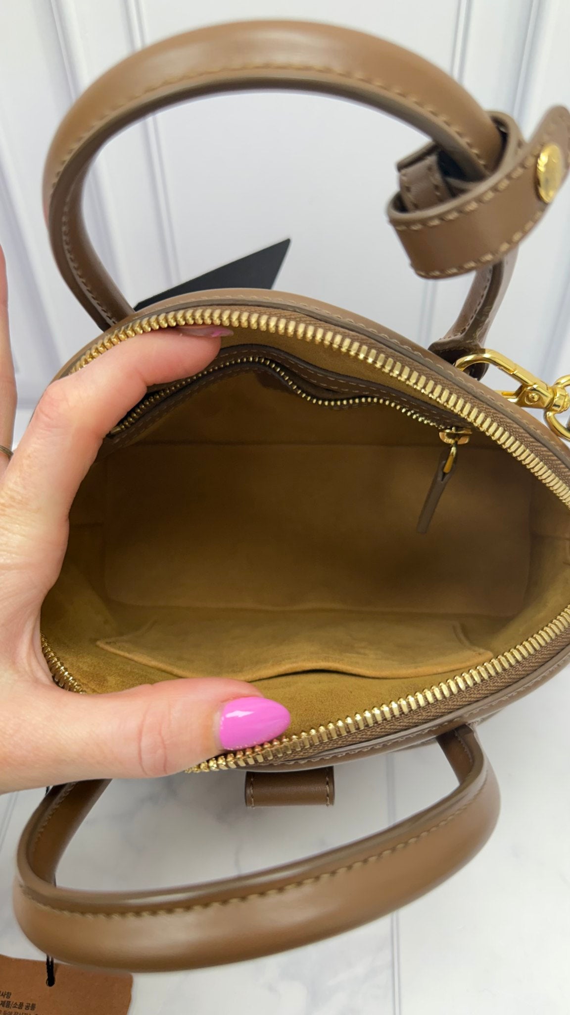 BRAND NEW- MCM Brown Leather Dome 2Way Bag