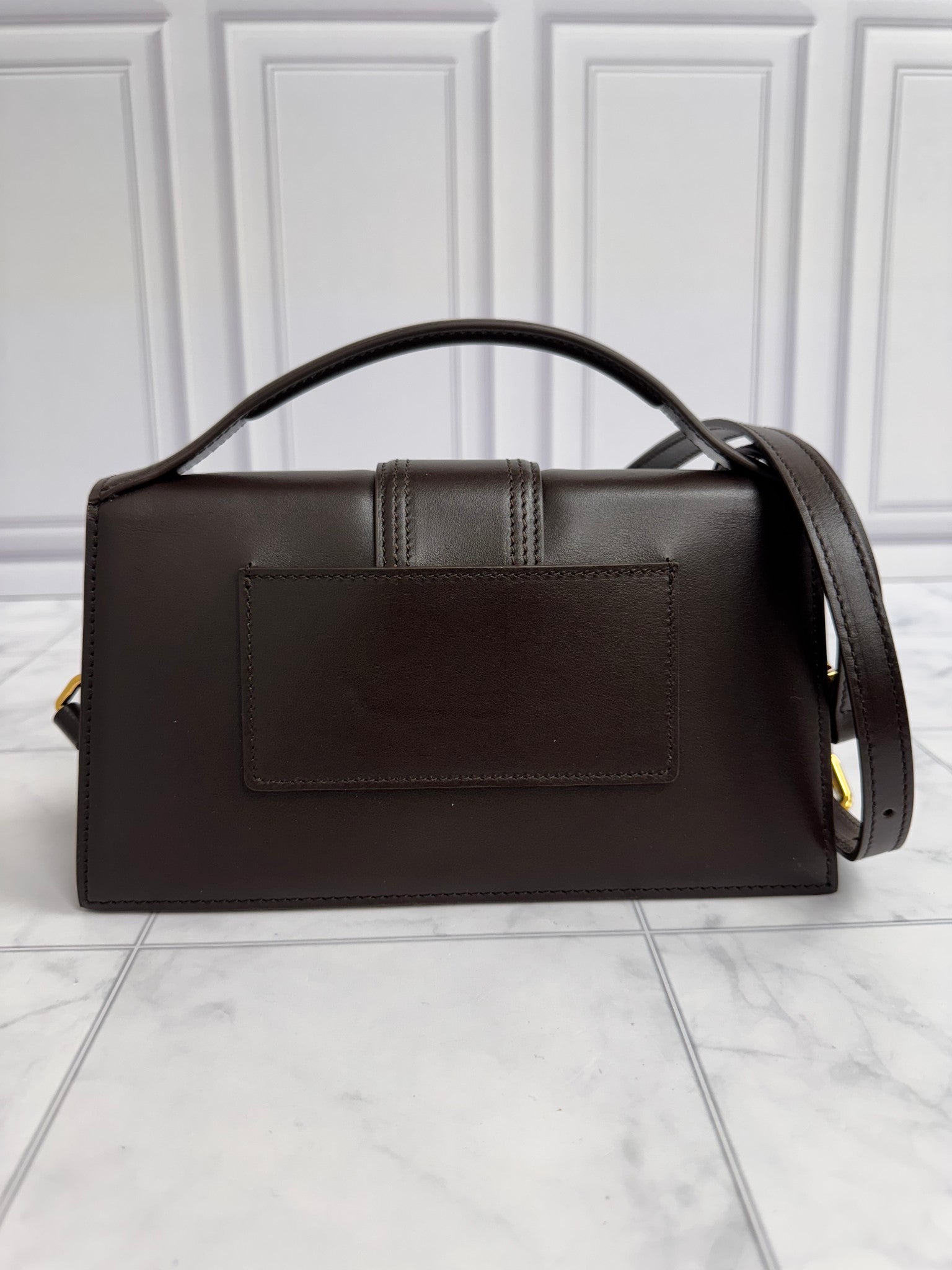 BRAND NEW - Jacquemus Midnight Brown Leather Le Grand Bambino Handbag 2Way Handbag