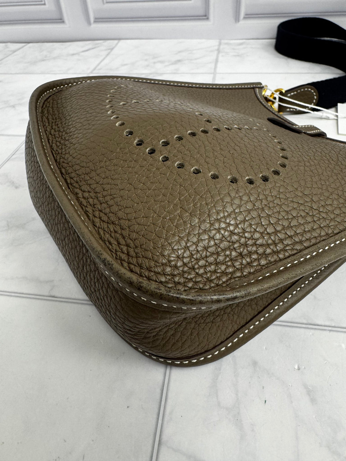 Hermes Etoupe Taurillon Clemence Leather Evelyne 16 Amazone Bag TPM