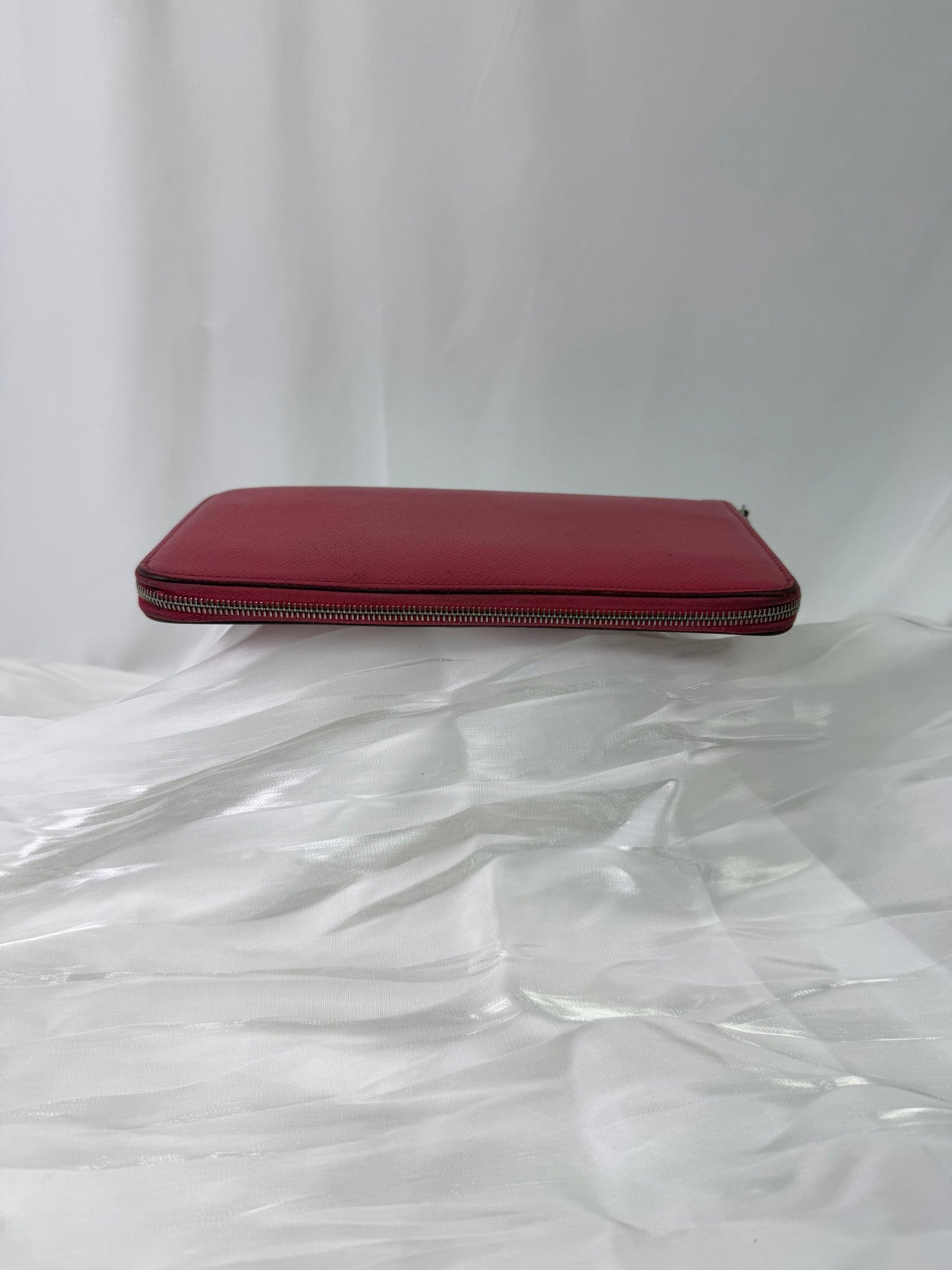 Hermes Pink Leather Silk’in Long Zippy Wallet