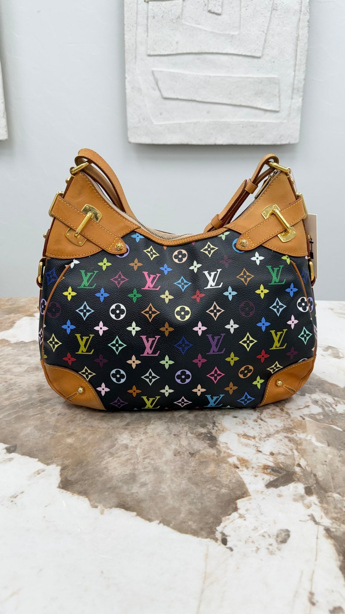 Louis Vuitton Black Multicolor Monogram Greta Shoulder Bag