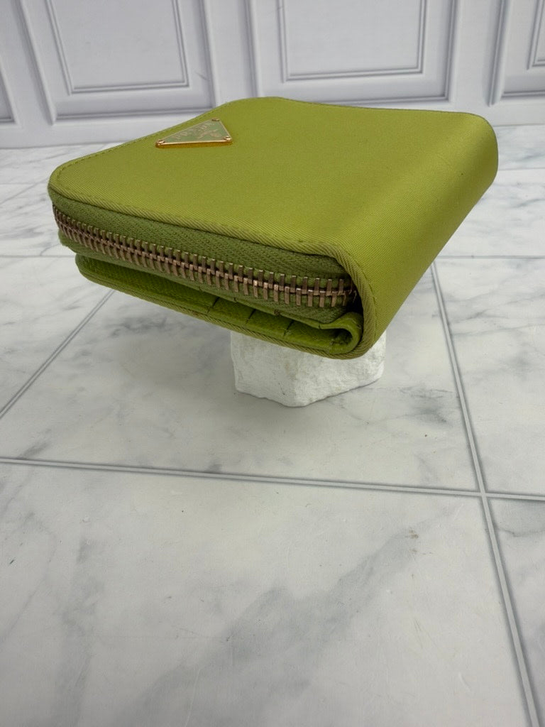 Prada Green Nylon Compact Wallet