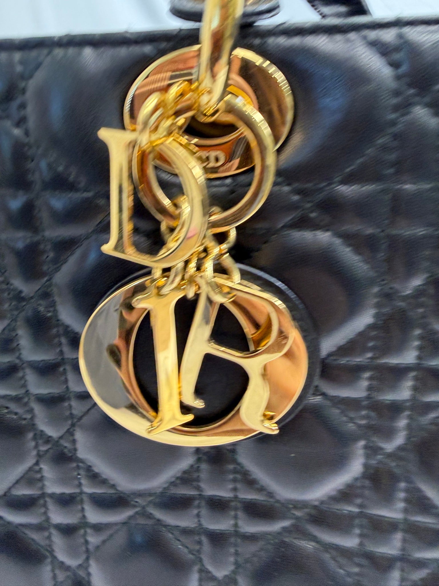 Christian Dior Black Cannage Lambskin Large Lady Dior