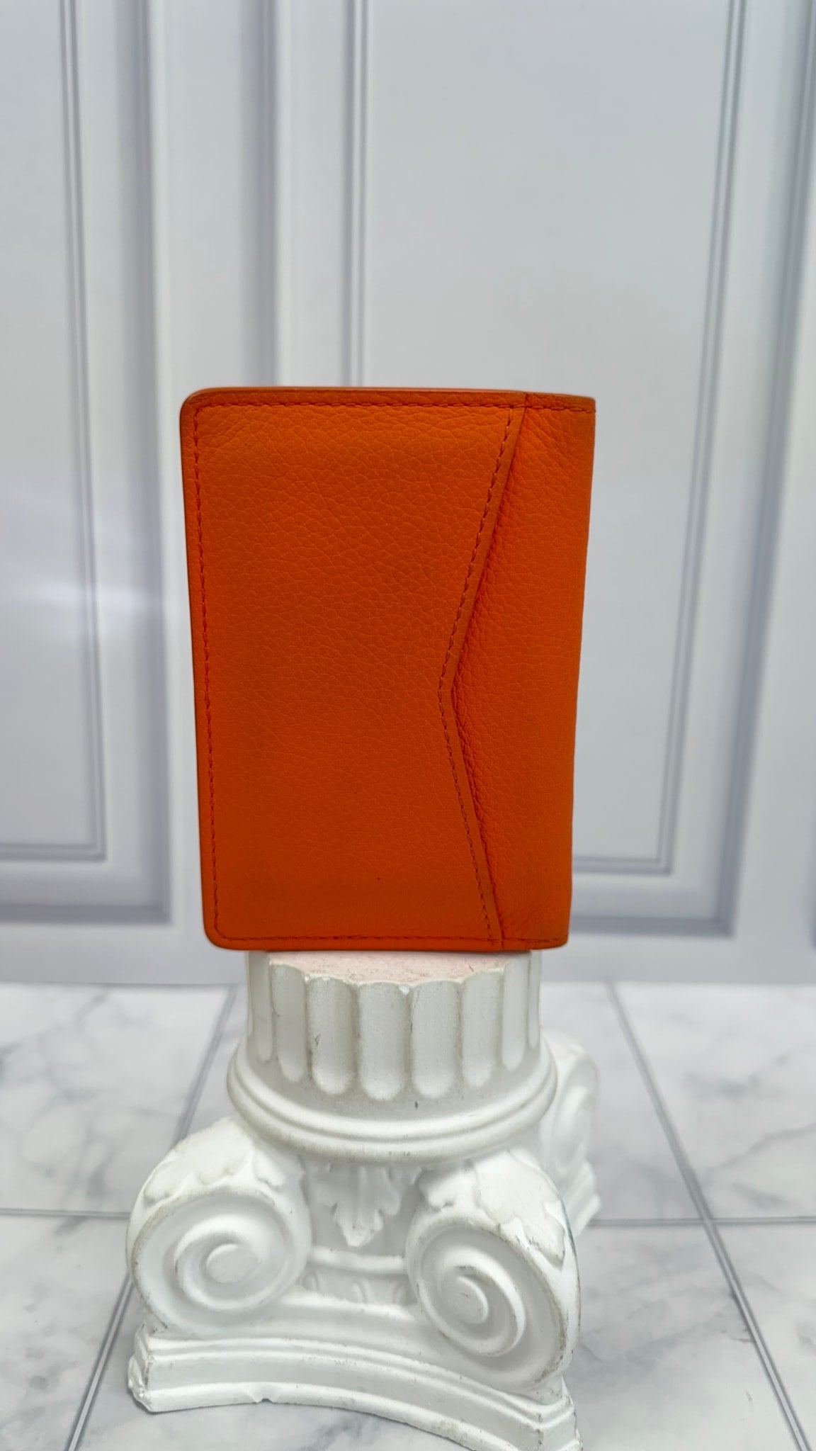 Louis Vuitton Orange Leather Aerogram Pocket Organizer
