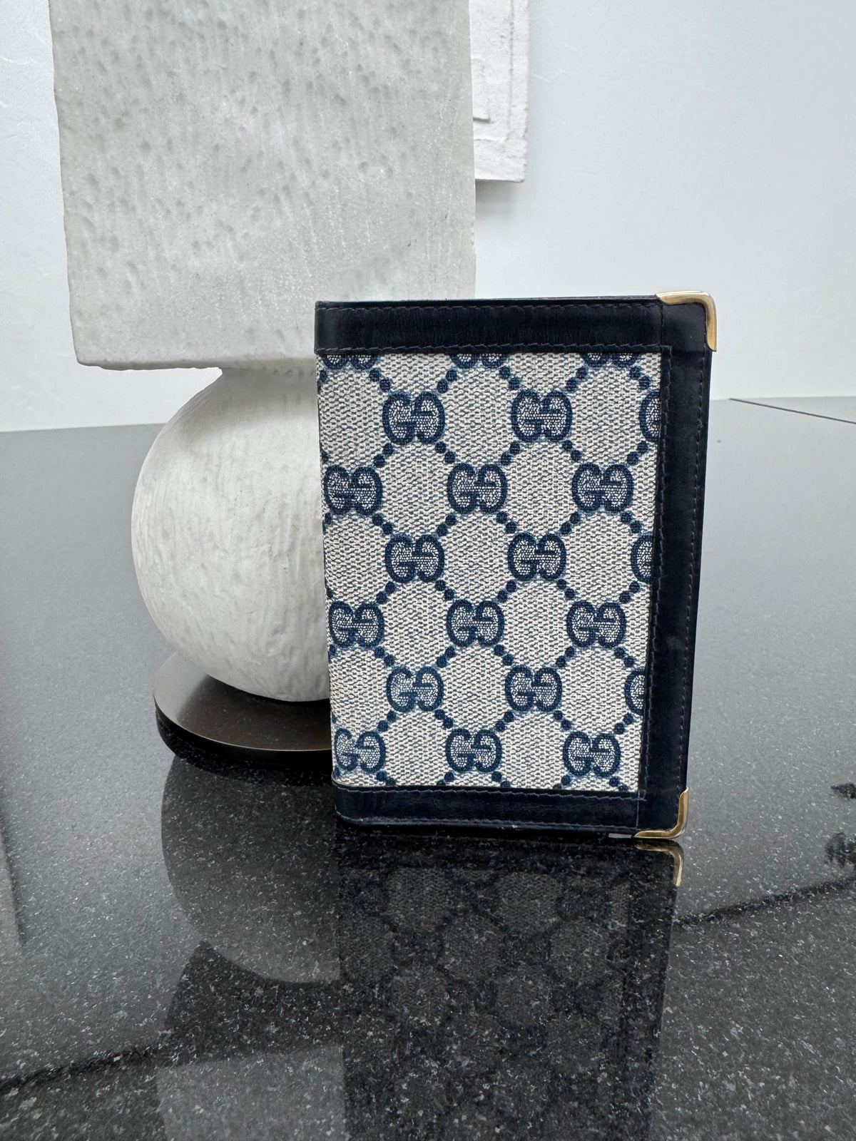 Gucci Blue GG Monogram Coated Canvas Bifold Wallet