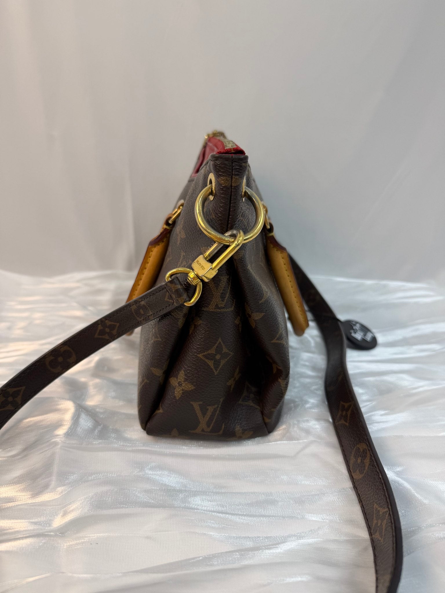 Louis Vuitton Monogram And Red Leather Pallas BB Bag