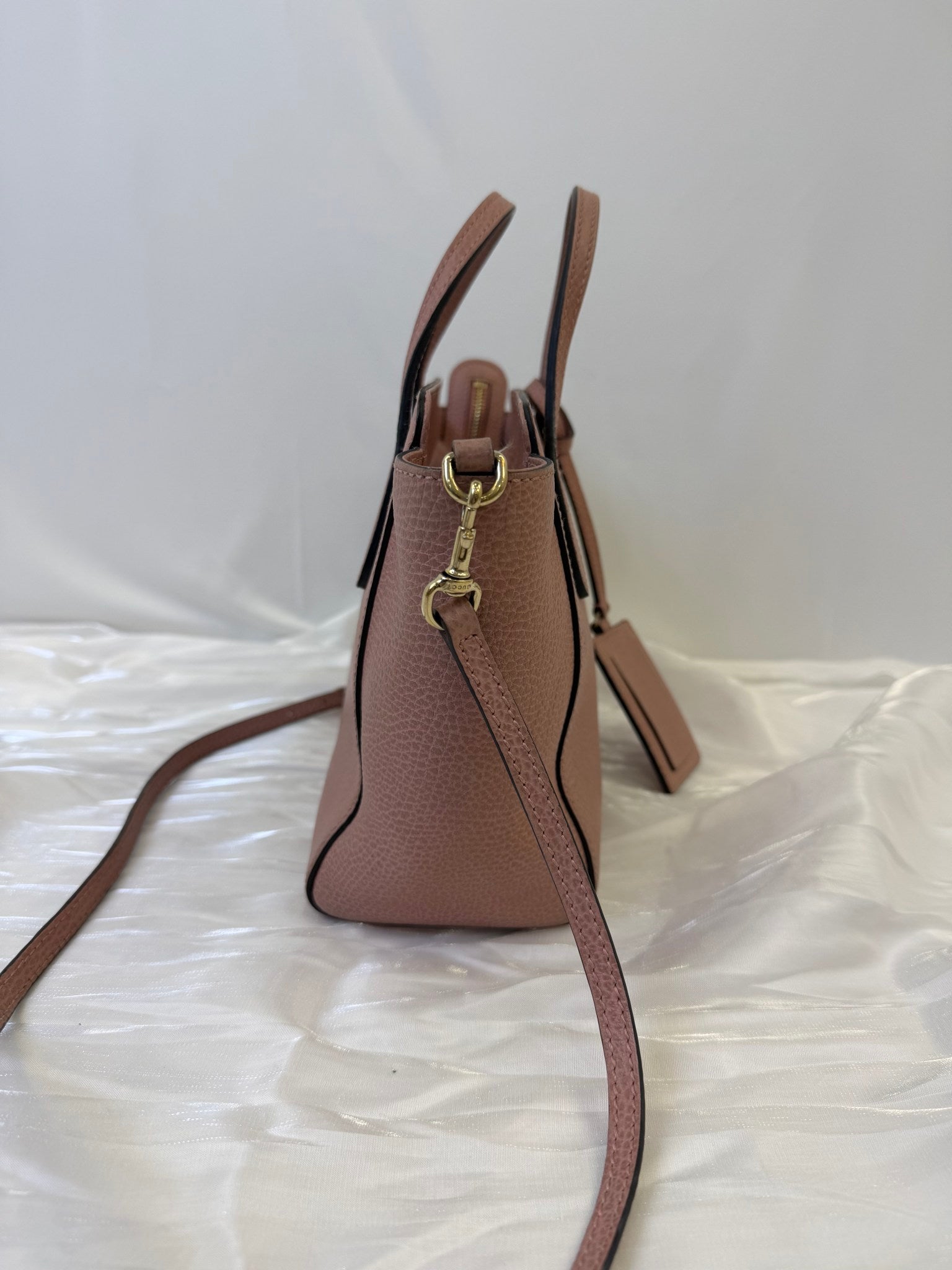 Gucci Light Pink Leather Two Way Swing Tote Bag