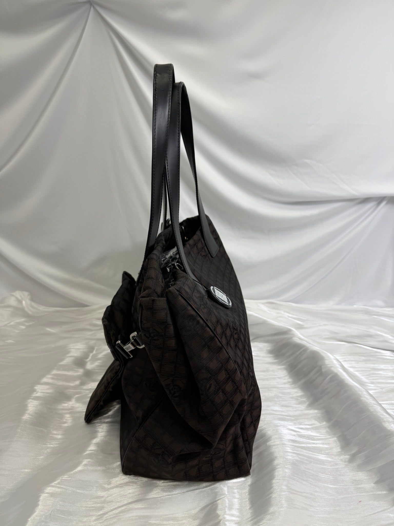 Chanel Dark Brown Nylon Travel Line Tote