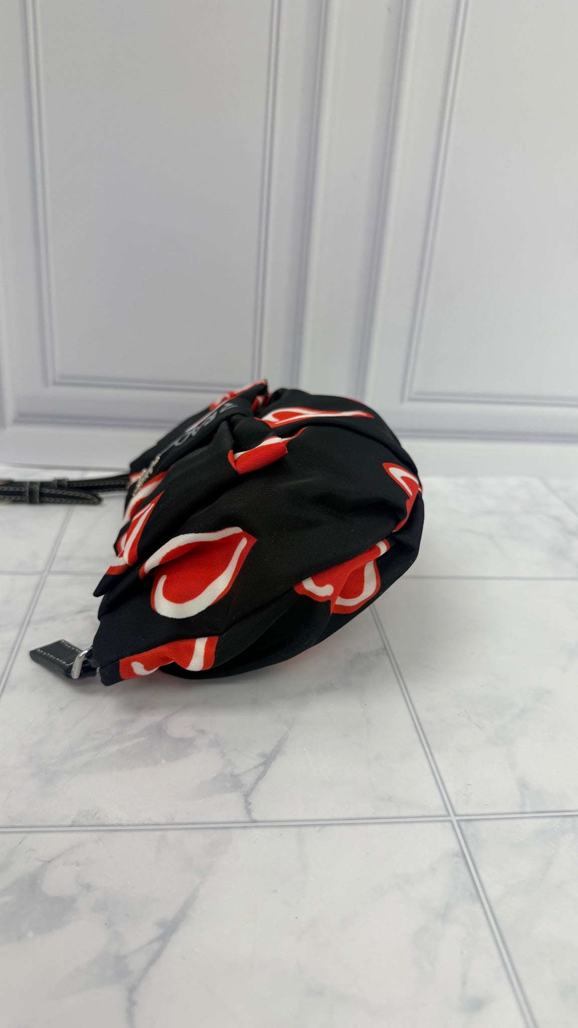 LIKE NEW - Prada Black Nylon Heart Clutch 