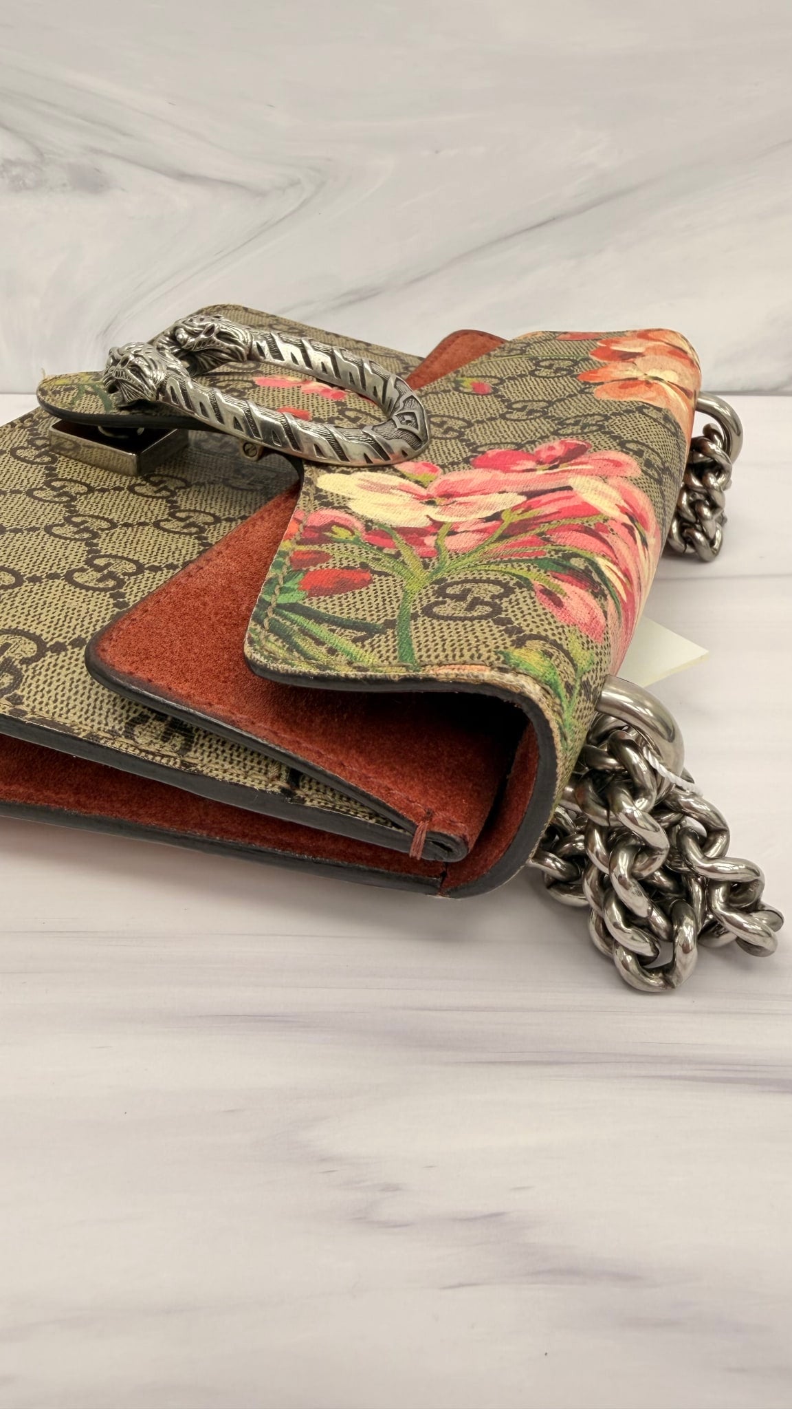 Gucci GG Supreme Blooms Dionysus Mini Chain Shoulder Bag 