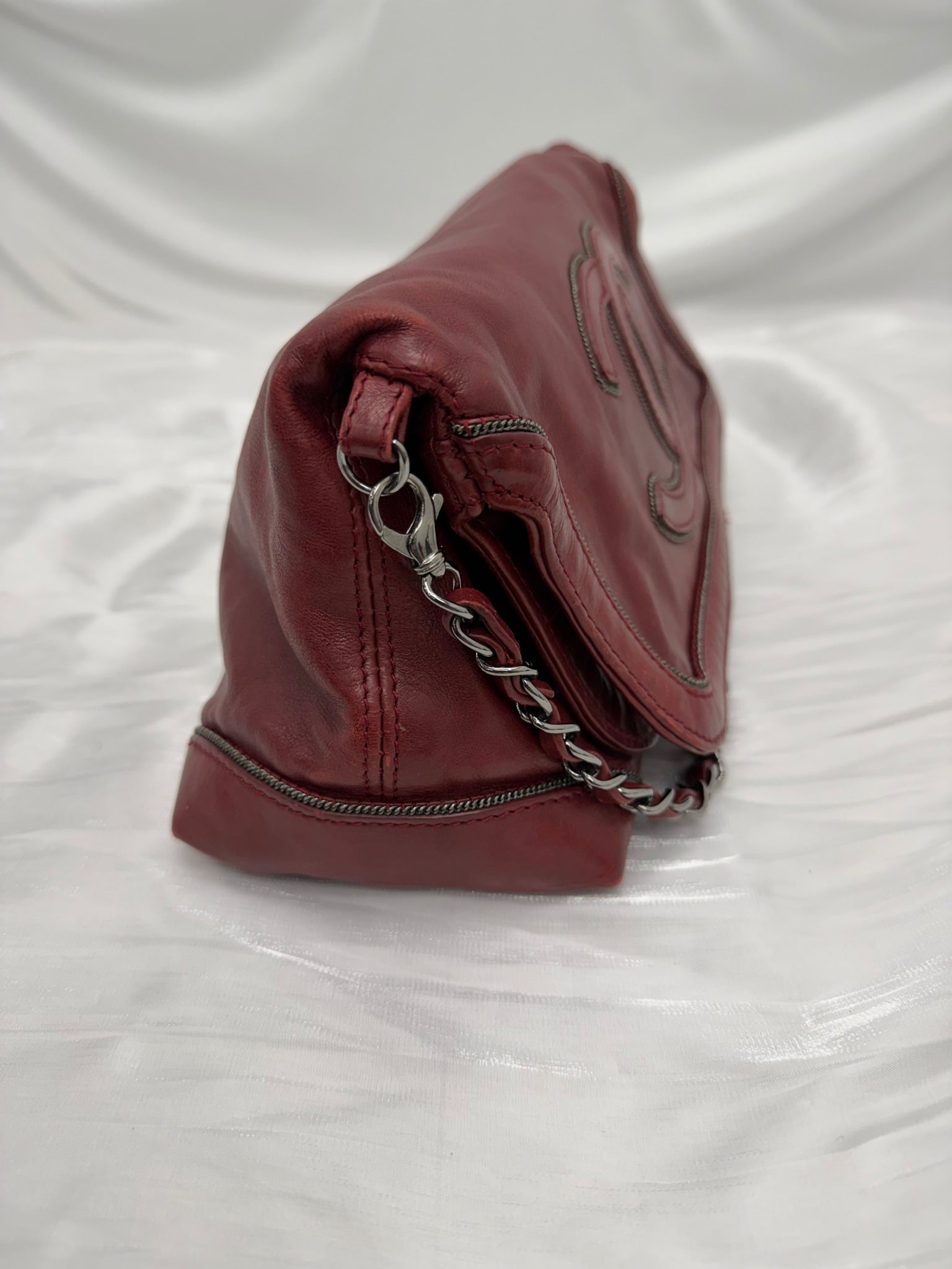 Chanel Burgundy Calfskin CC Soho Chain Shoulder Bag