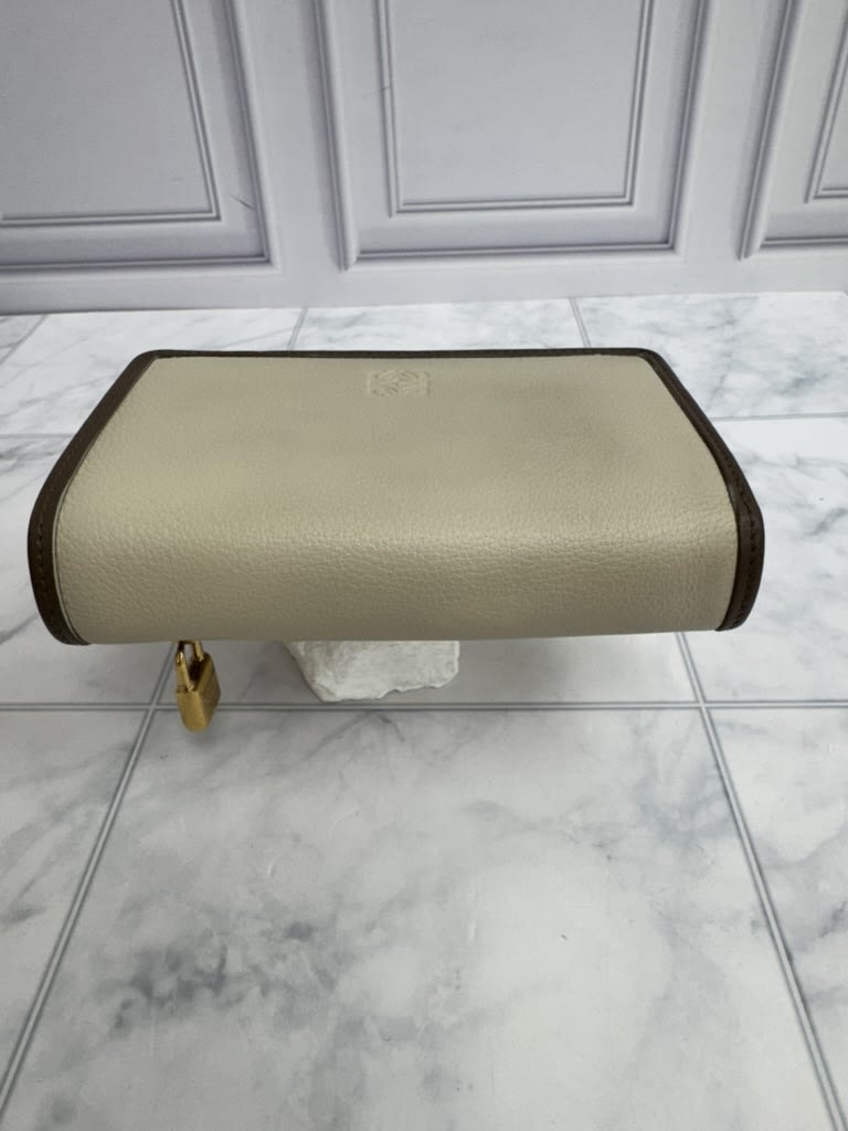 Loewe Beige Leather Compact Wallet