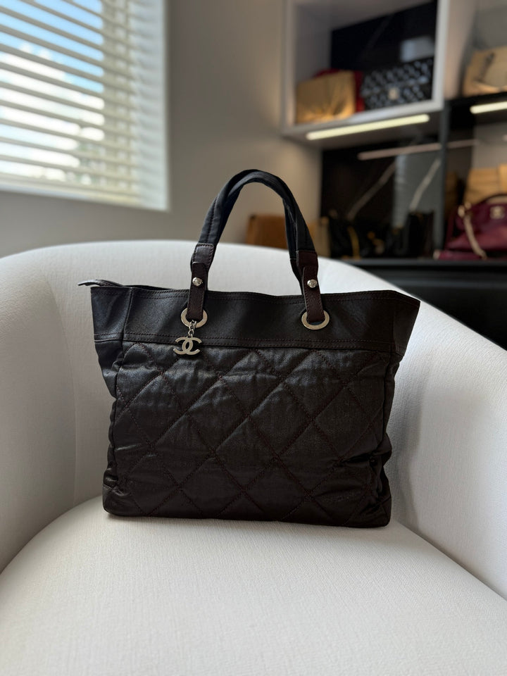 Chanel Burgundy Quilted Paris Biarritz Tote Bag