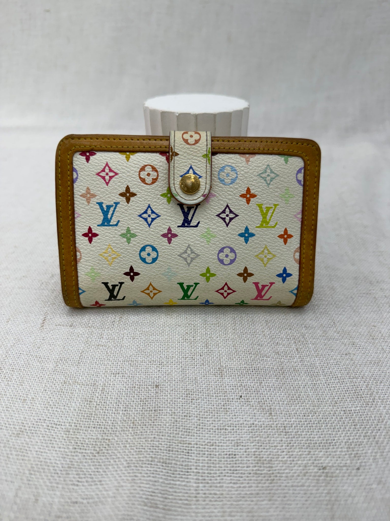 Louis Vuitton White Multicolor Monogram French Wallet 